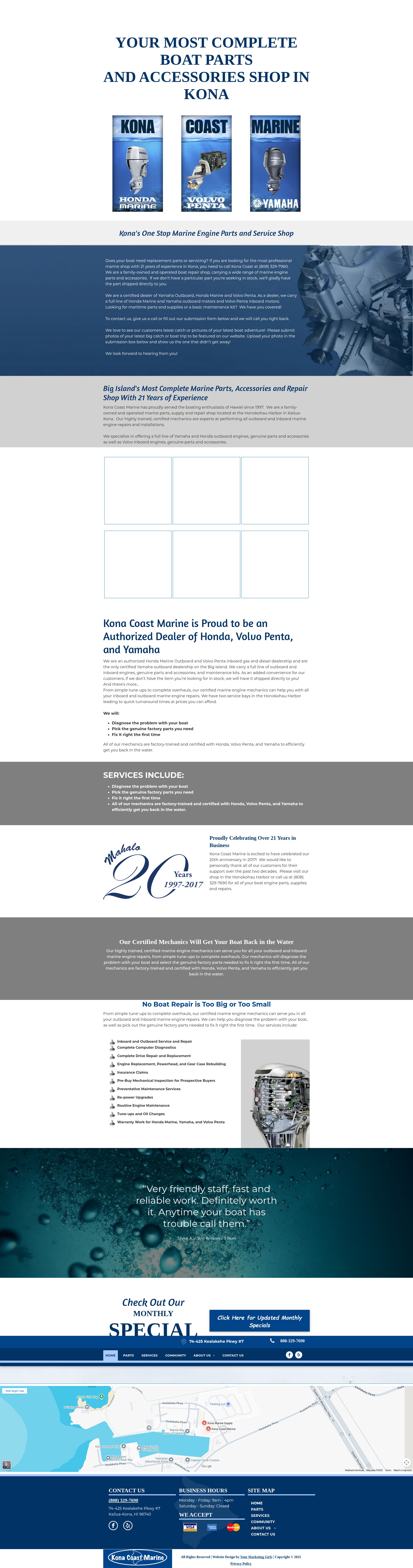 Screenshot of www.konacoastmarine.net