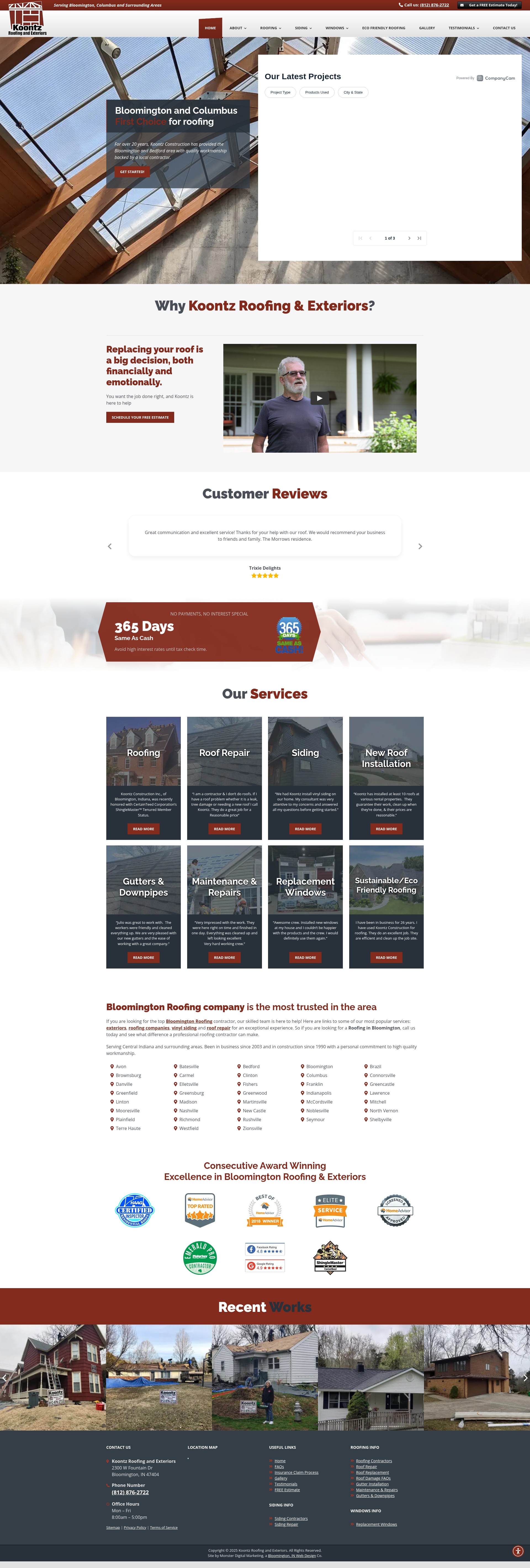 Screenshot of www.koontzconstruction.com