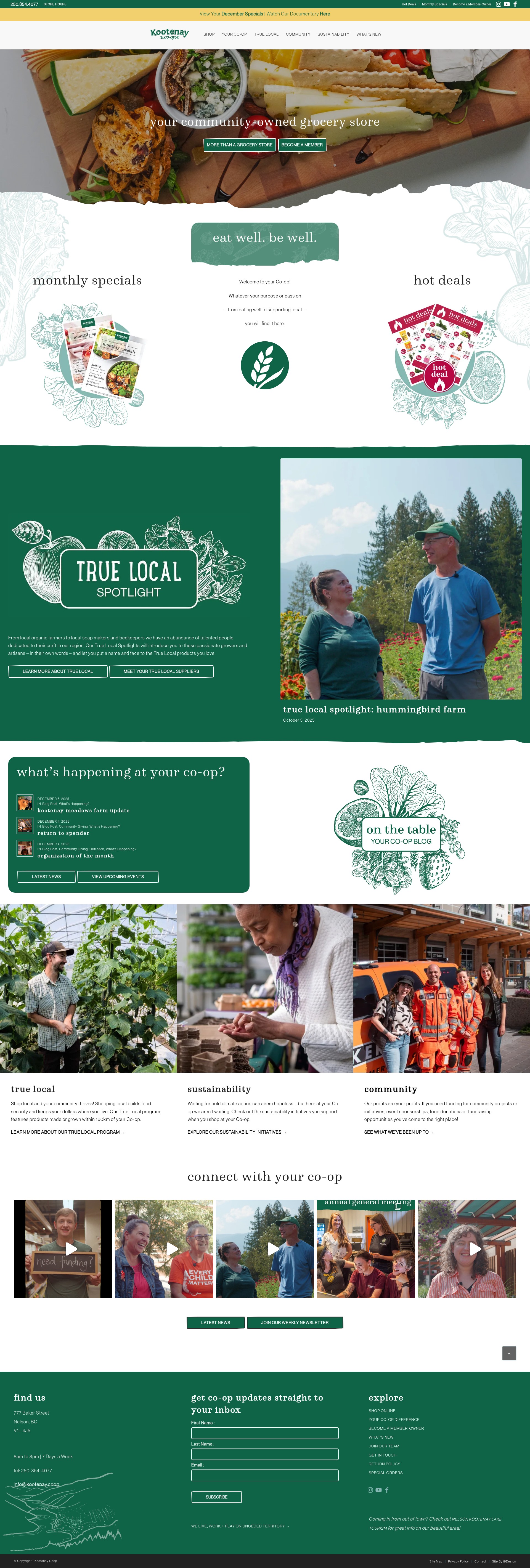 Screenshot of www.kootenay.coop