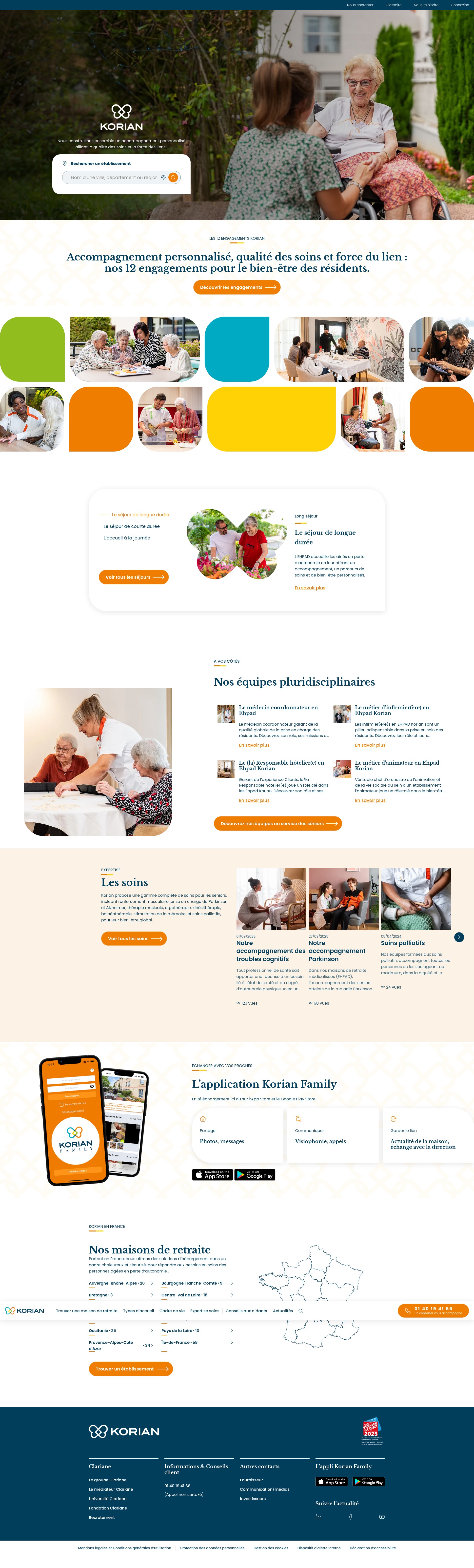 Screenshot of www.korian.fr