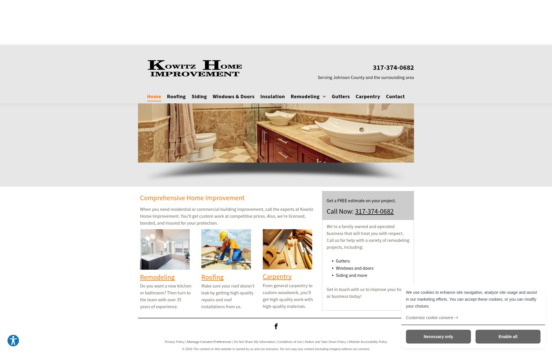 Screenshot of www.kowitzhomeimprovement.com