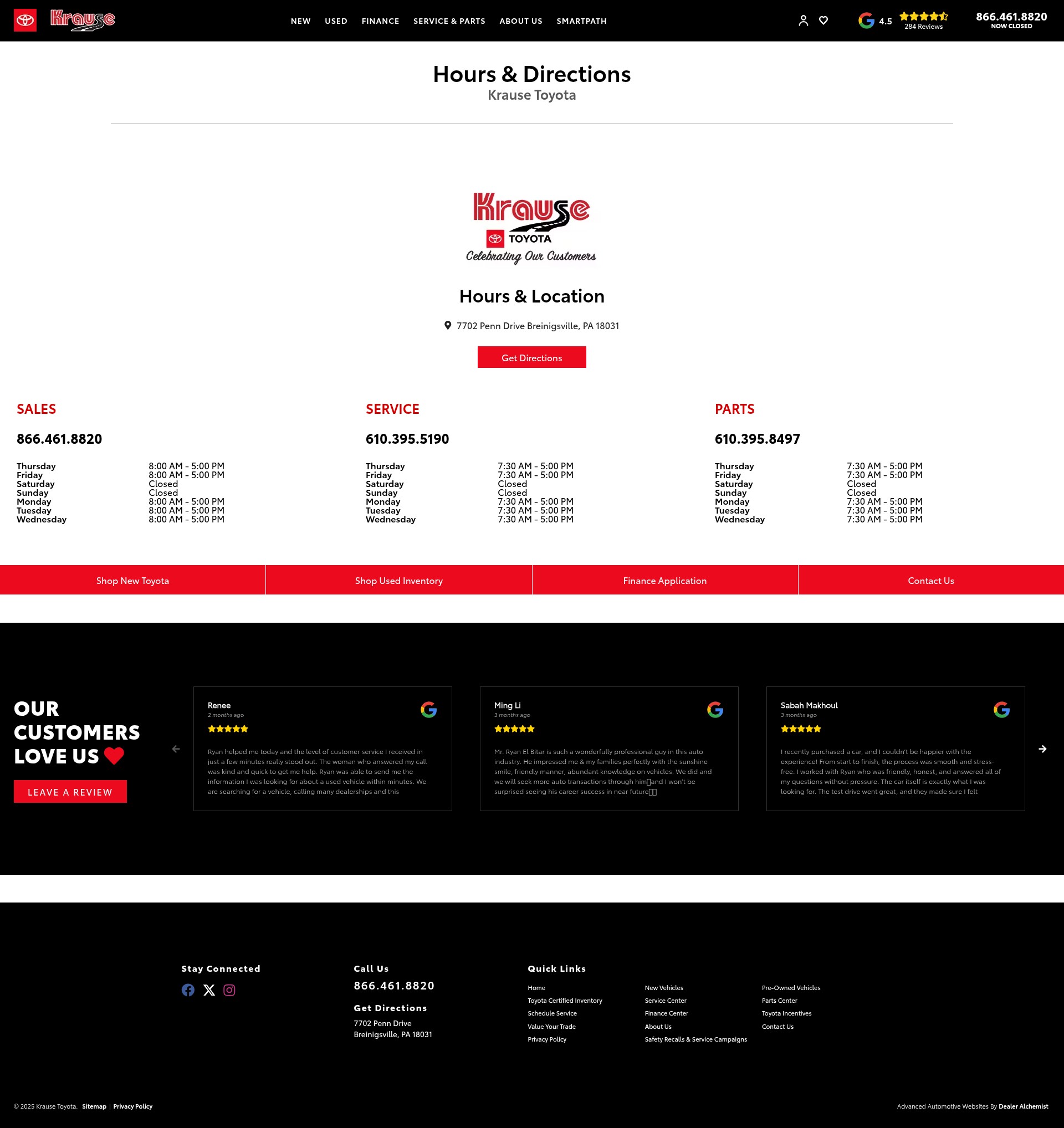 Screenshot of www.krausetoyota.com