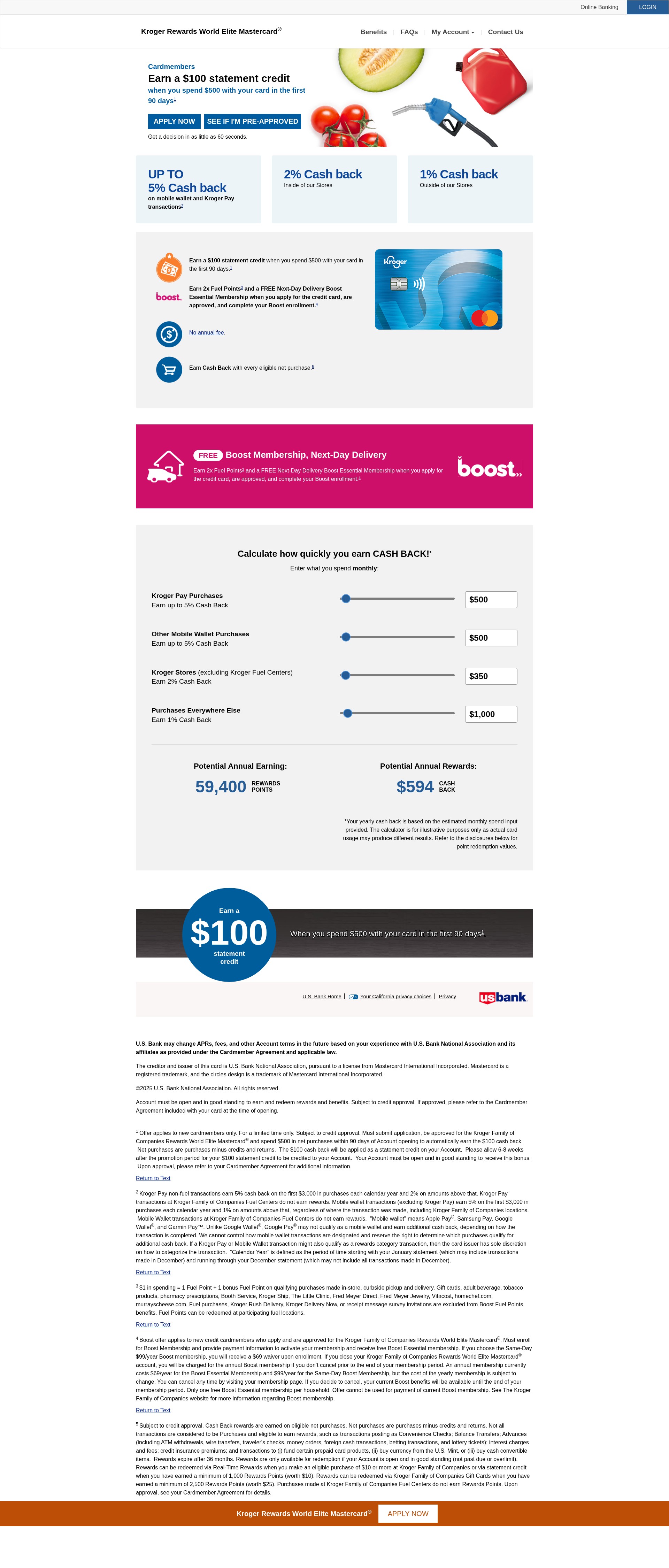 Screenshot of www.krogermastercard.com