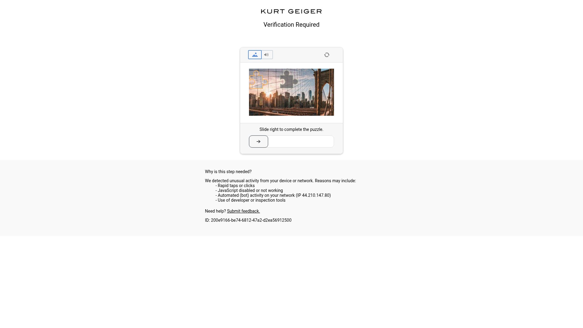 Screenshot of www.kurtgeiger.us