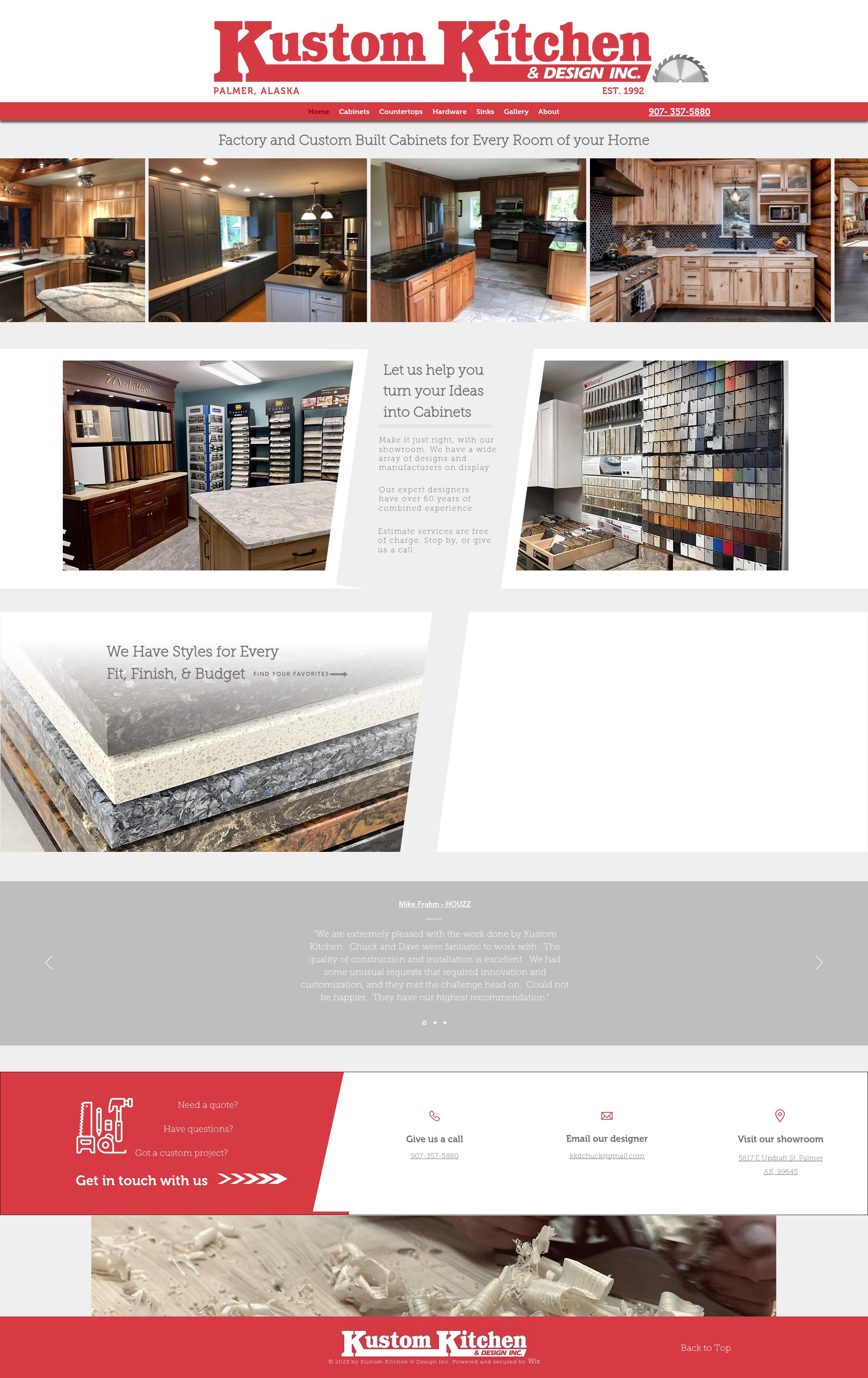 Screenshot of www.kustomkitchendesigninc.com