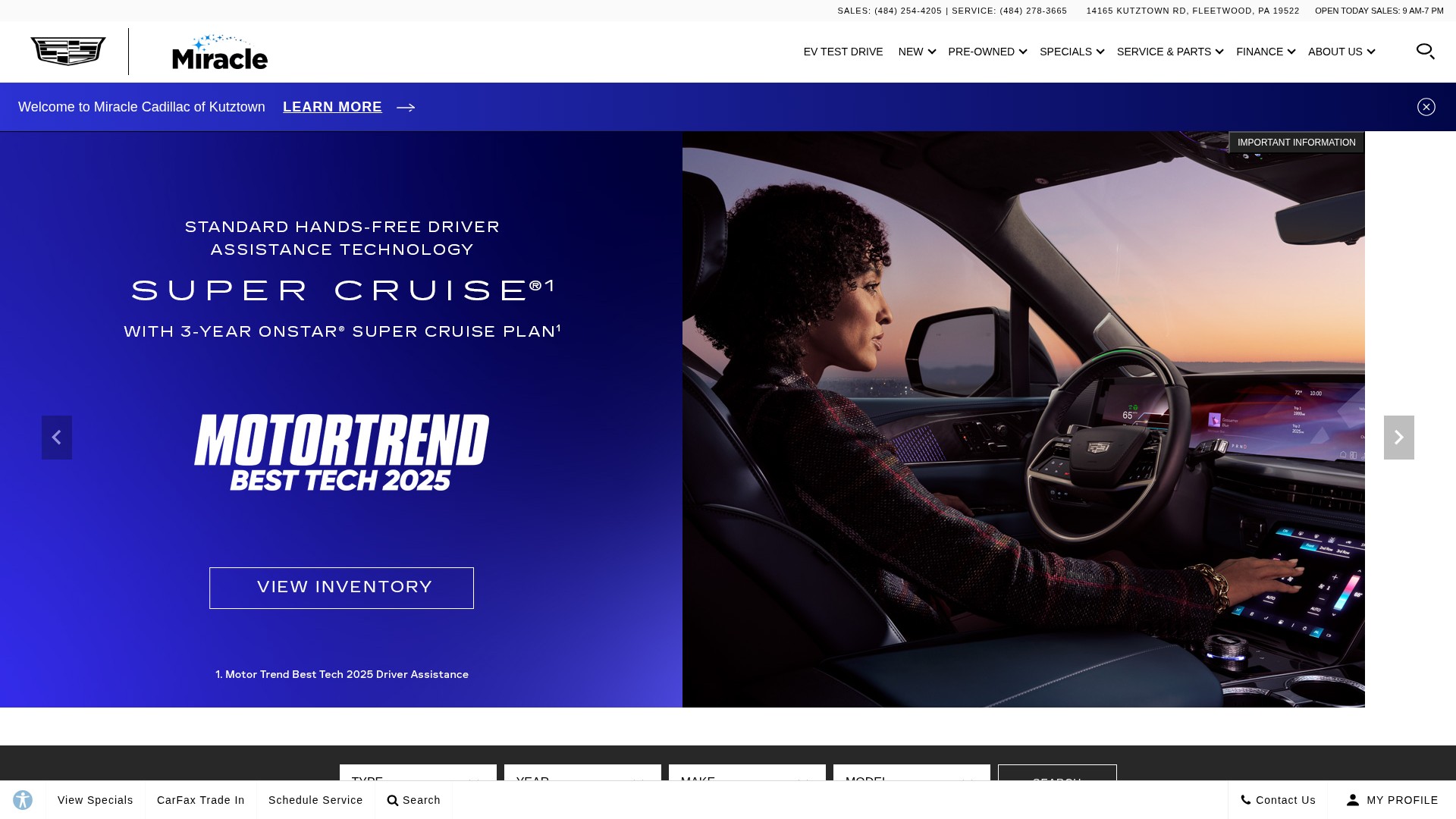 Screenshot of www.kutztowncadillac.com