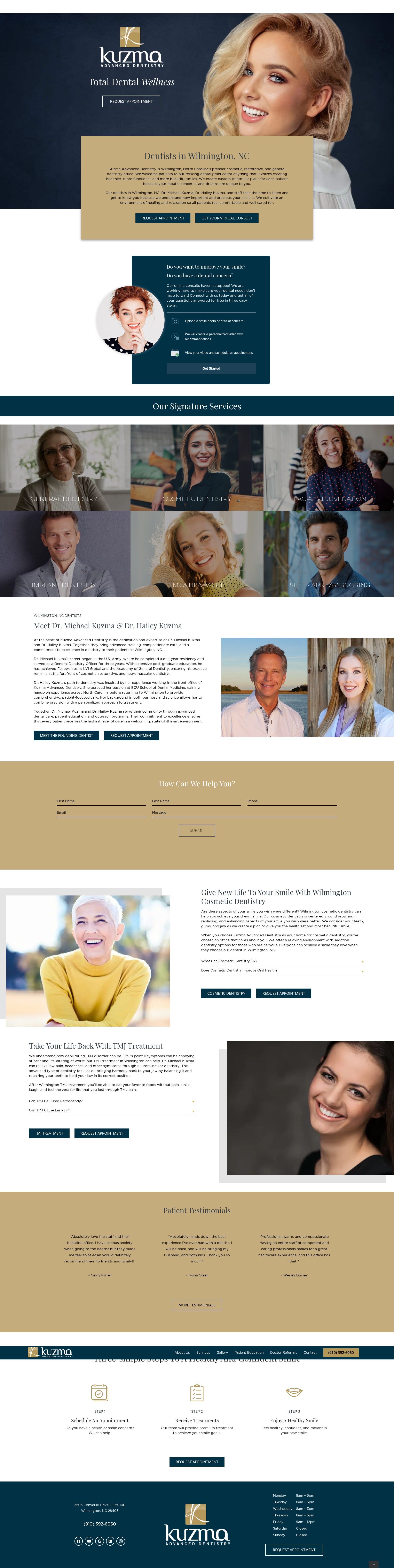 Screenshot of www.kuzmaadvanceddentistry.com