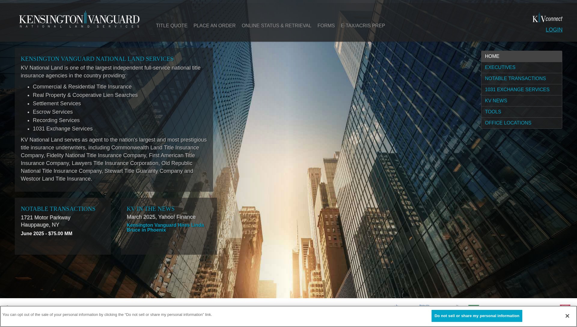 Screenshot of www.kvnational.com