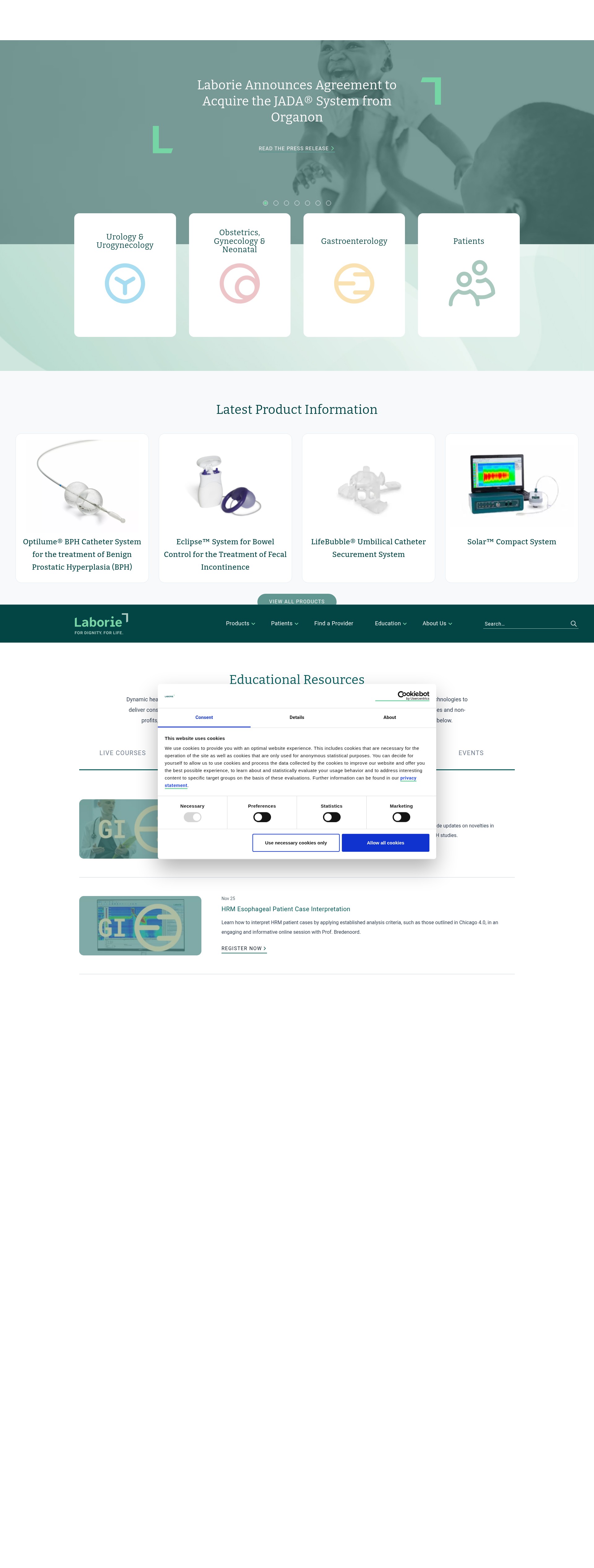 Screenshot of www.laborie.com