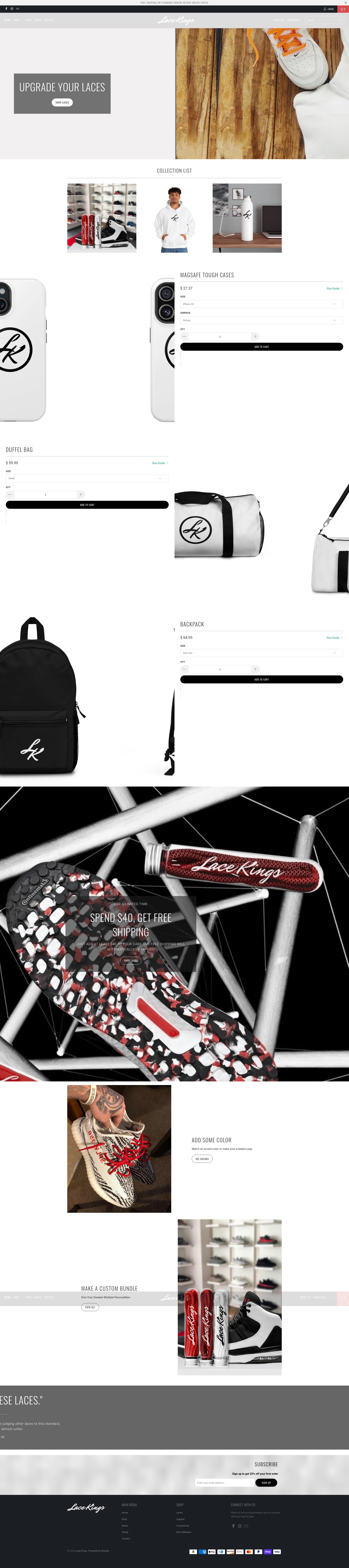 Screenshot of www.lacekings.com