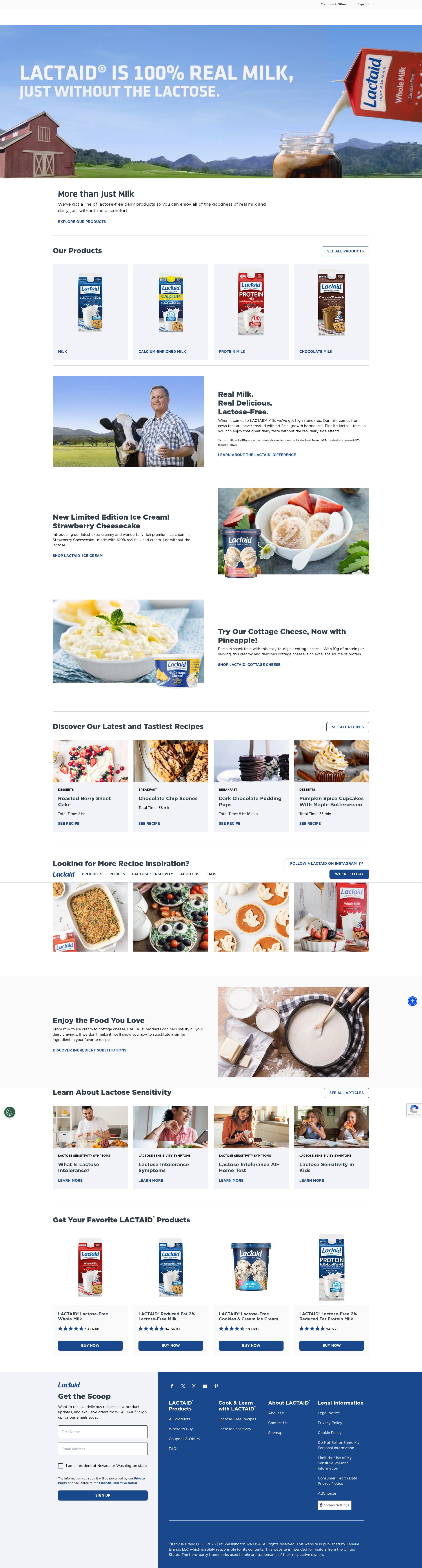 Screenshot of www.lactaid.com