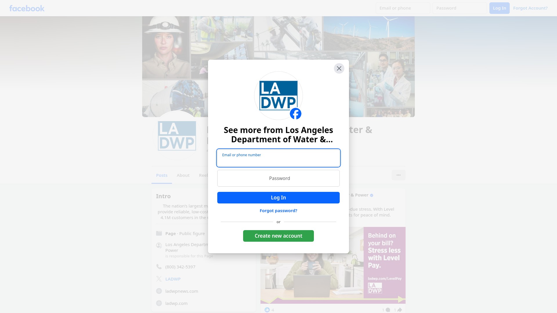 Screenshot of www.ladwp.com