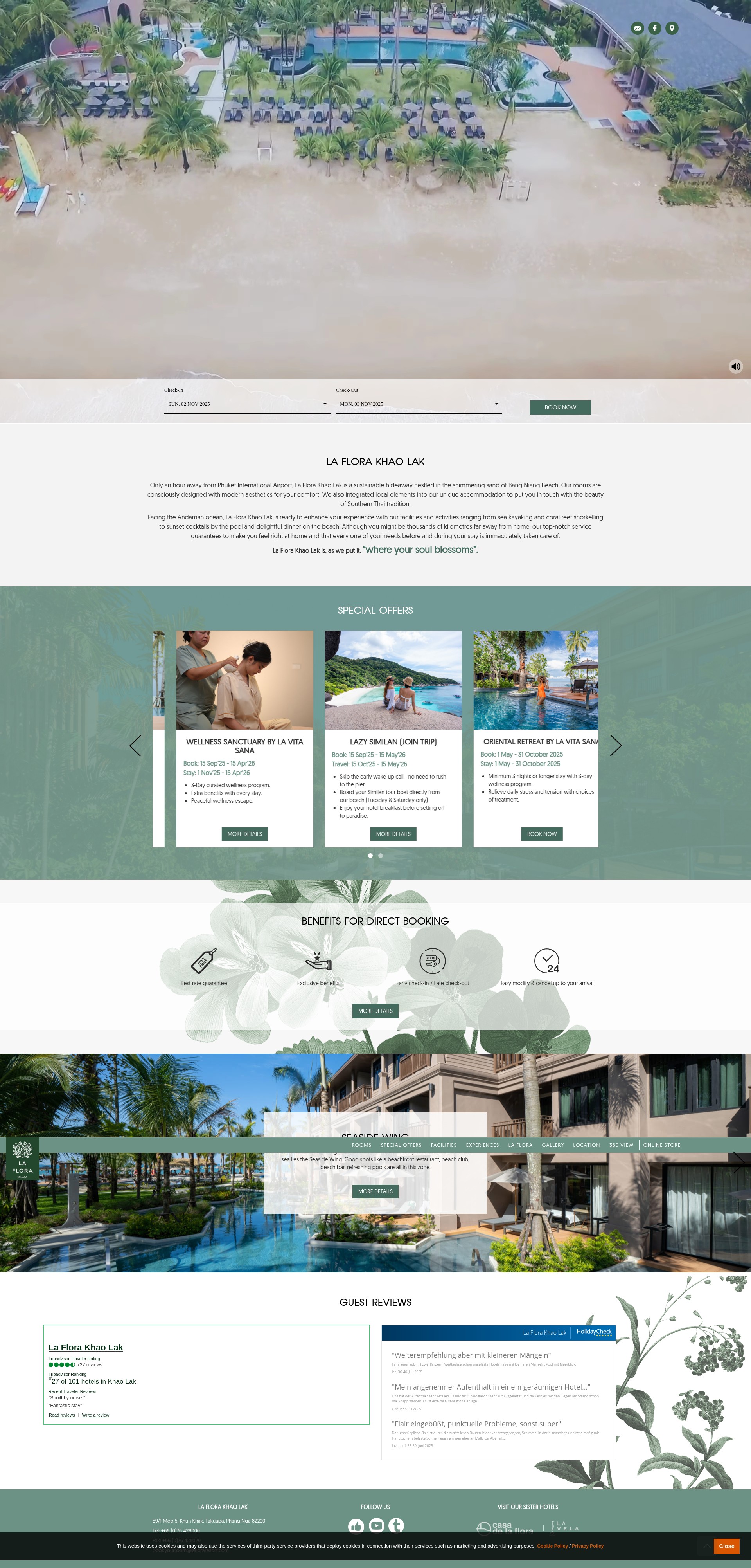 Screenshot of www.lafloraresort.com
