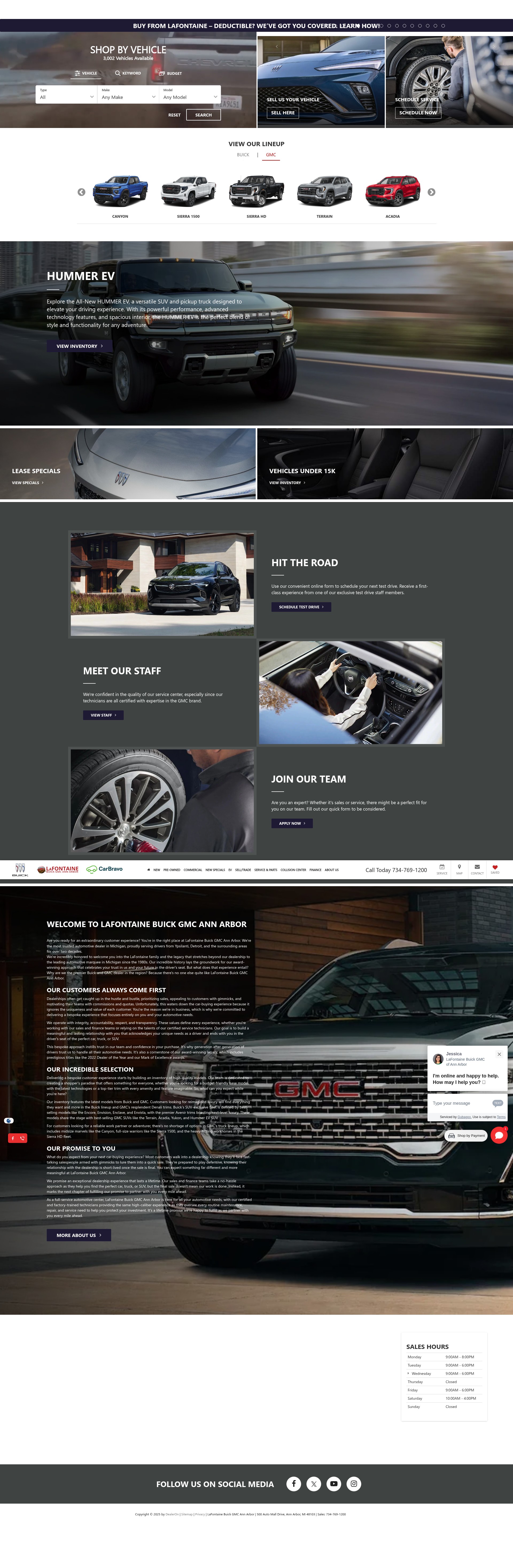 Screenshot of www.lafontainebuickgmcannarbor.com