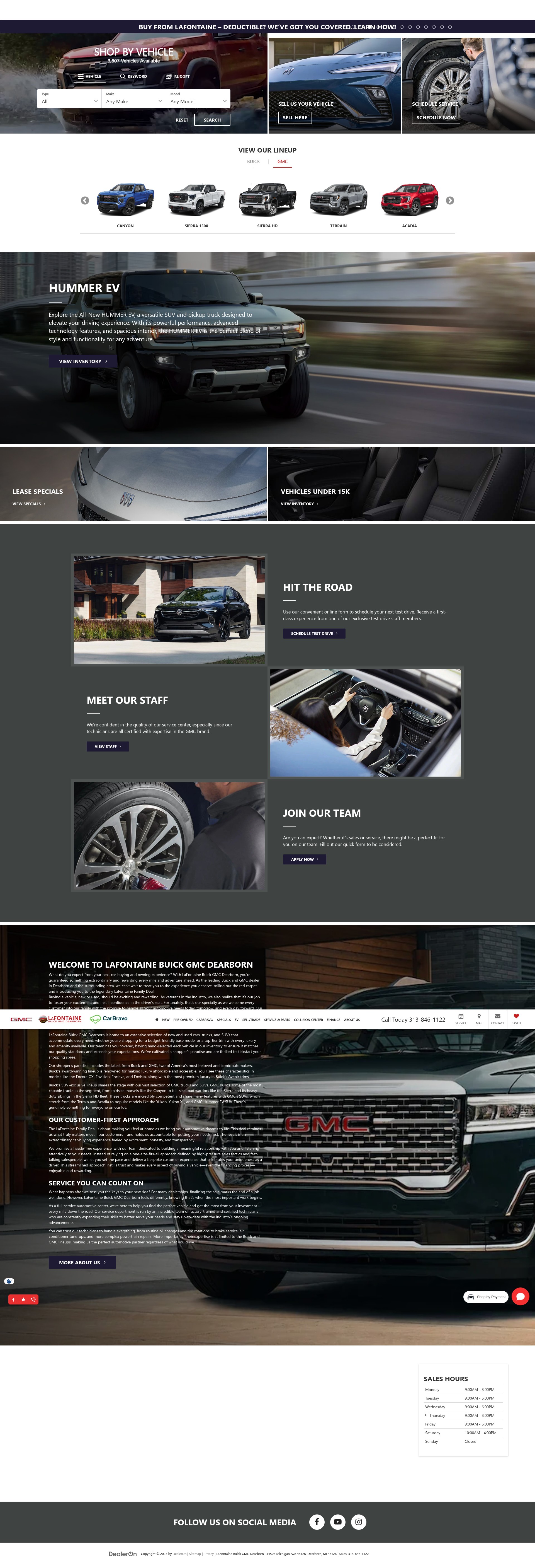 Screenshot of www.lafontainebuickgmcdearborn.com