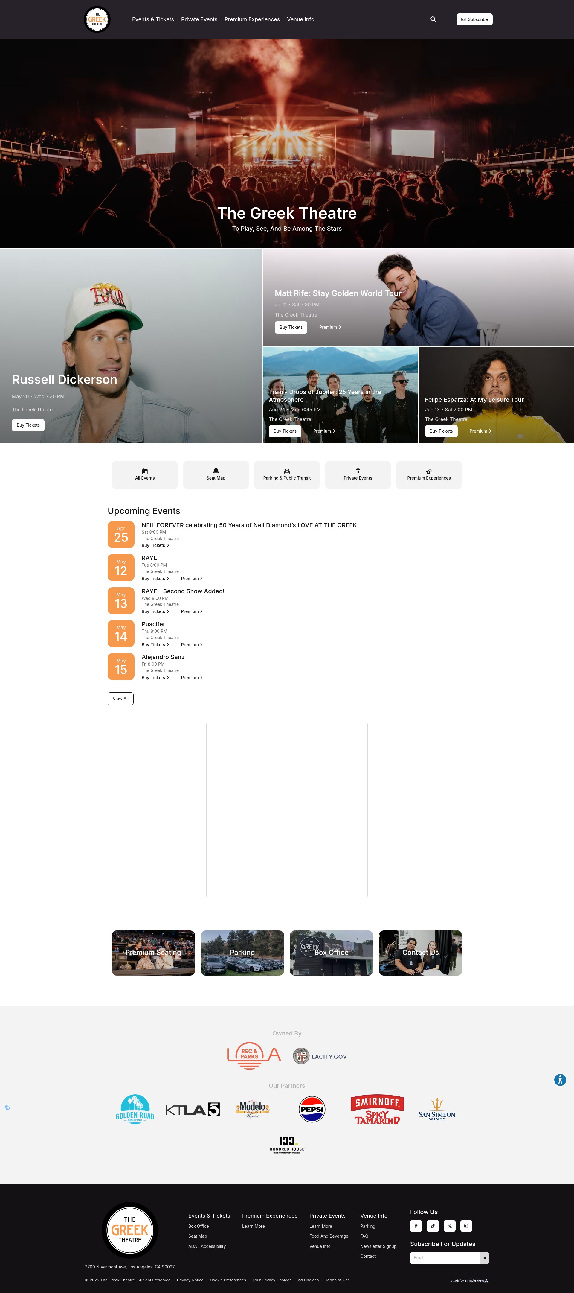 Screenshot of www.lagreektheatre.com