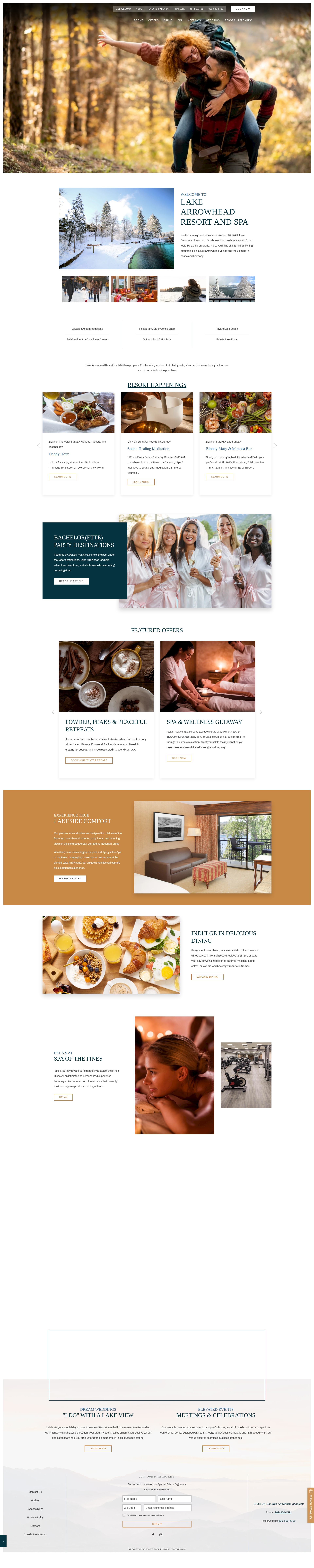 Screenshot of www.lakearrowheadresort.com