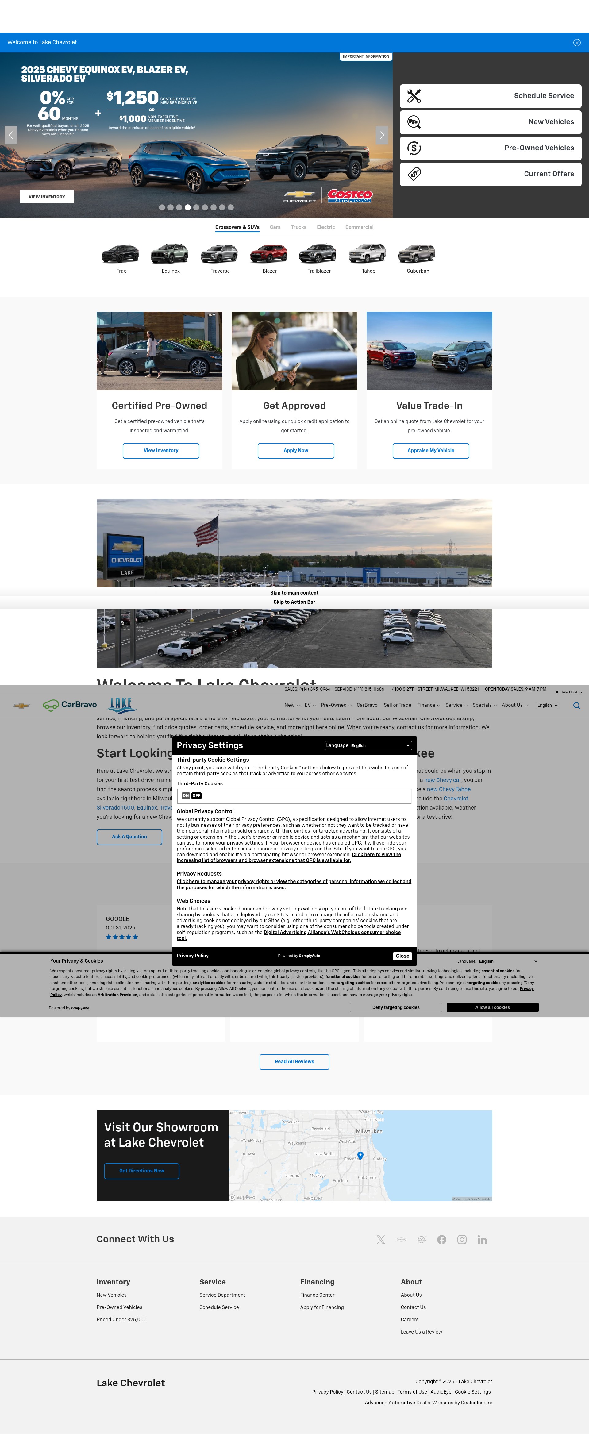 Screenshot of www.lakechevymke.com