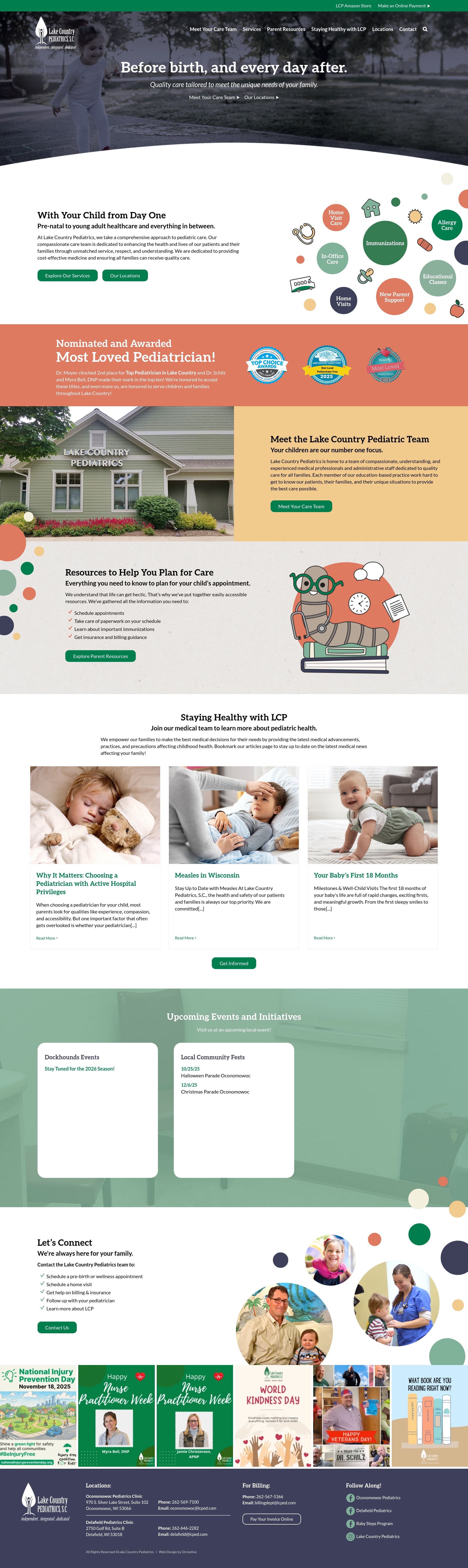 Screenshot of www.lakecountrypediatrics.com