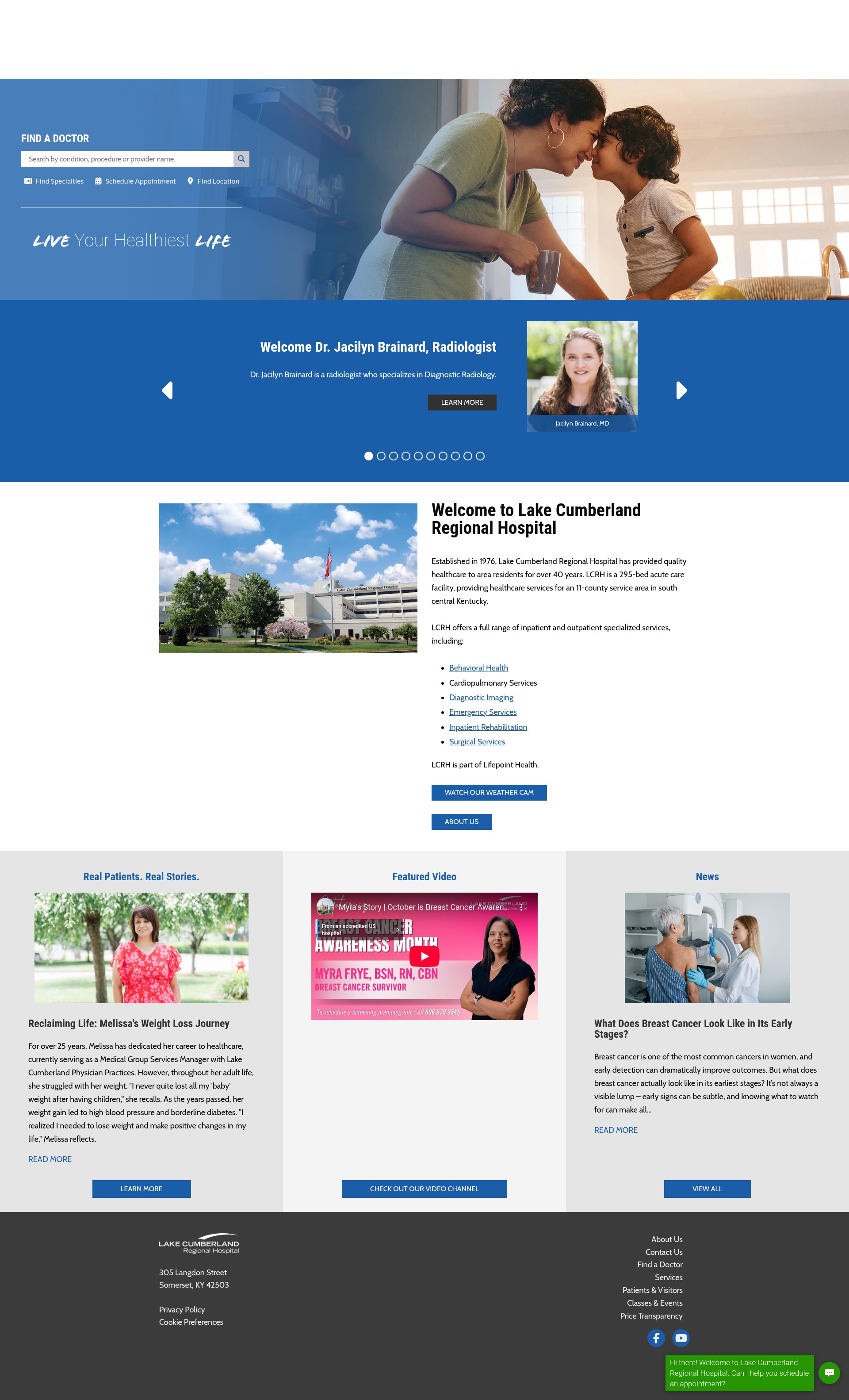 Screenshot of www.lakecumberlandhospital.com