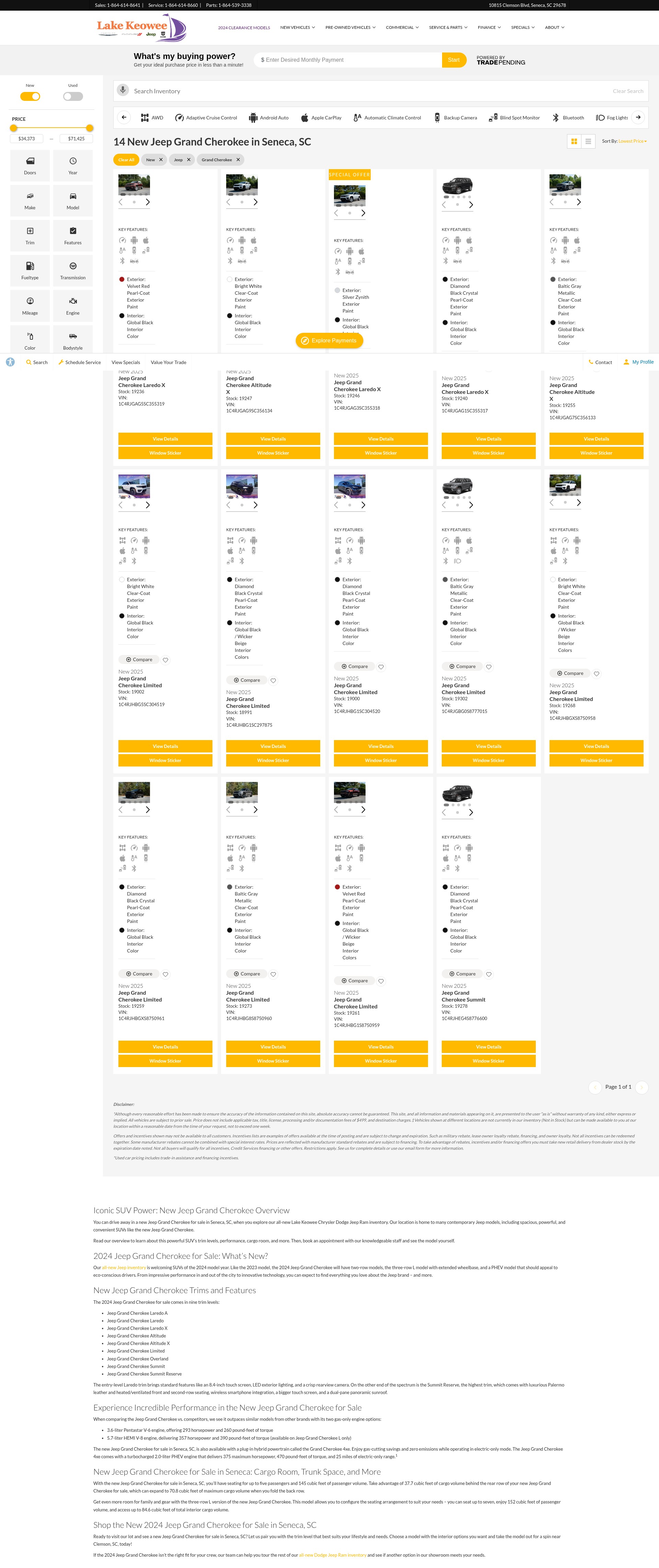 Screenshot of www.lakekeoweechryslerdodge.com