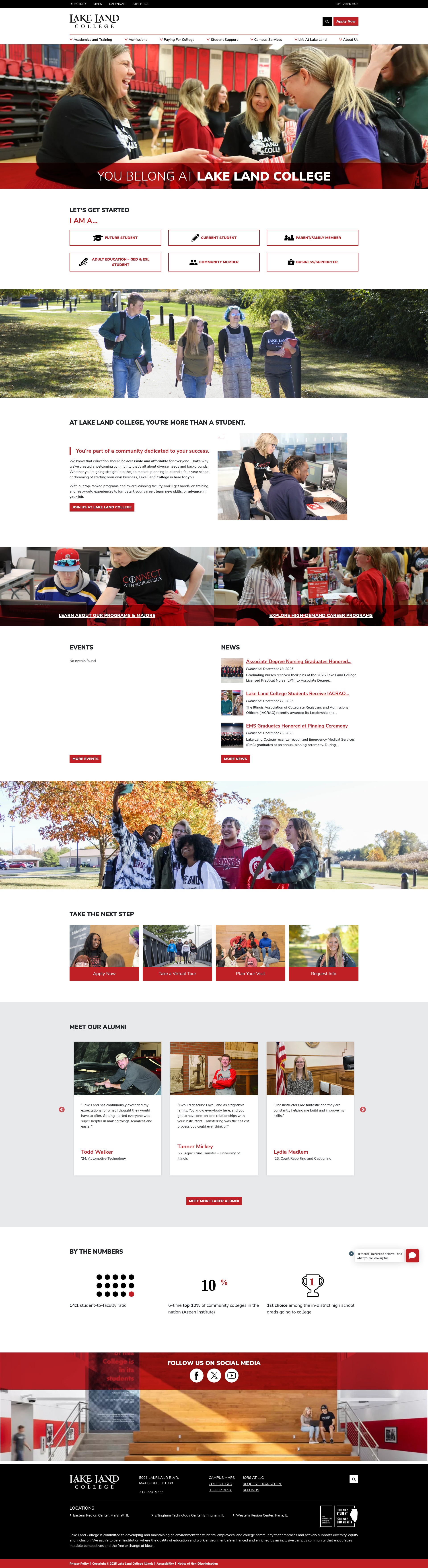 Screenshot of www.lakelandcollege.edu