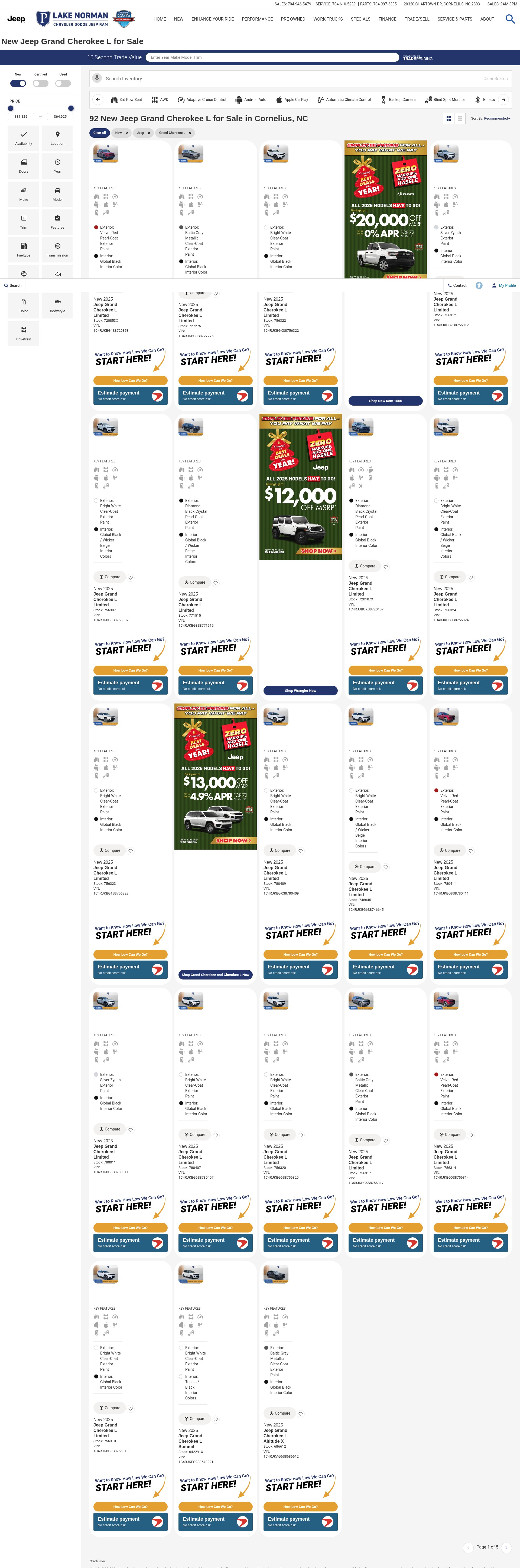 Screenshot of www.lakenormanchrysler.com