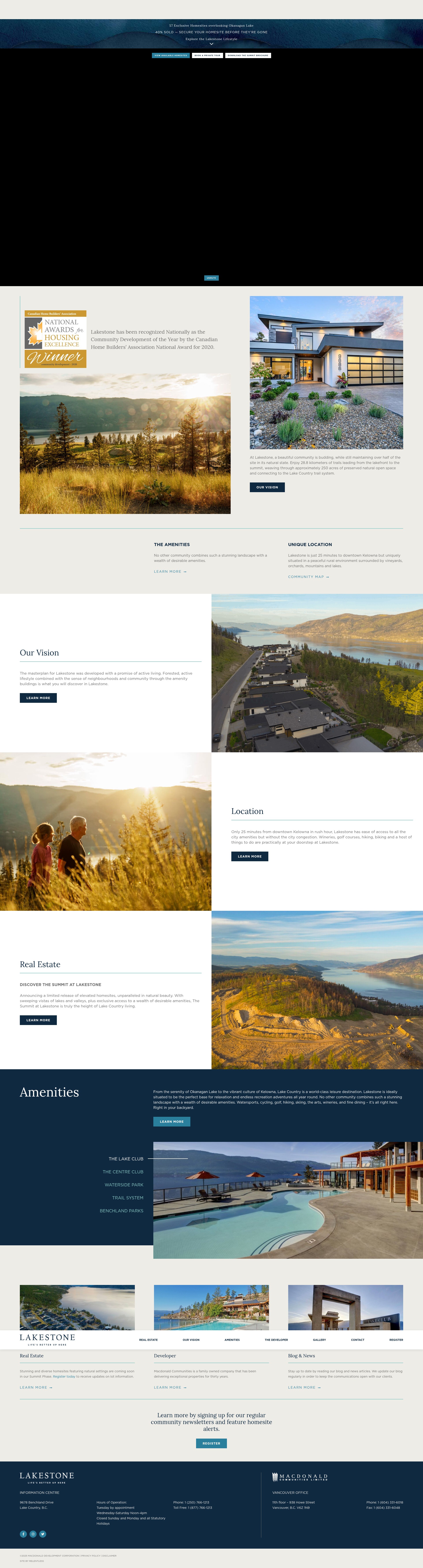 Screenshot of www.lakestoneliving.com