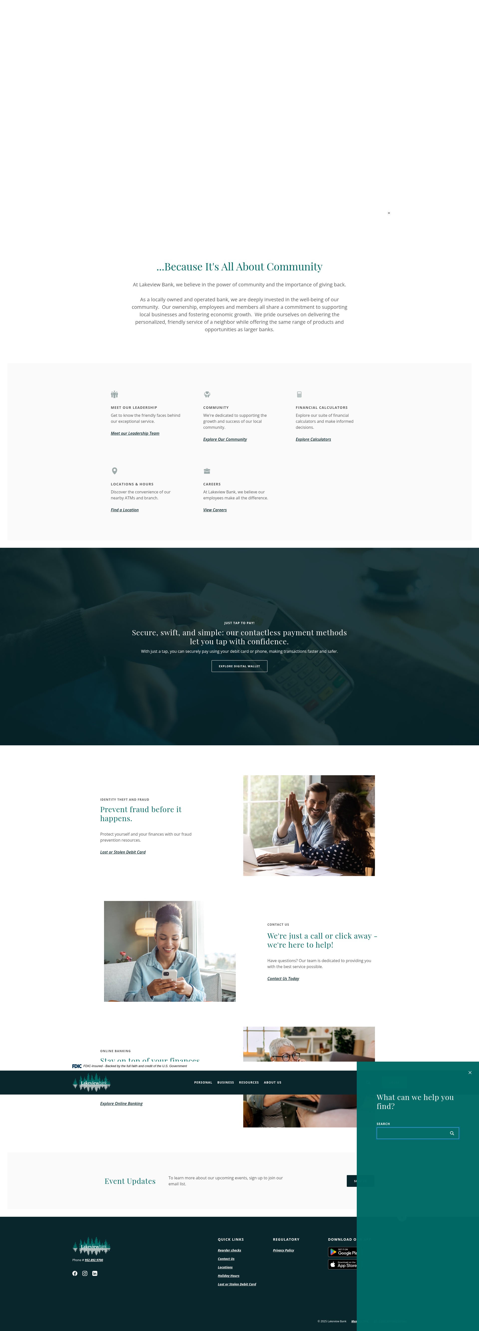 Screenshot of www.lakeview.bank