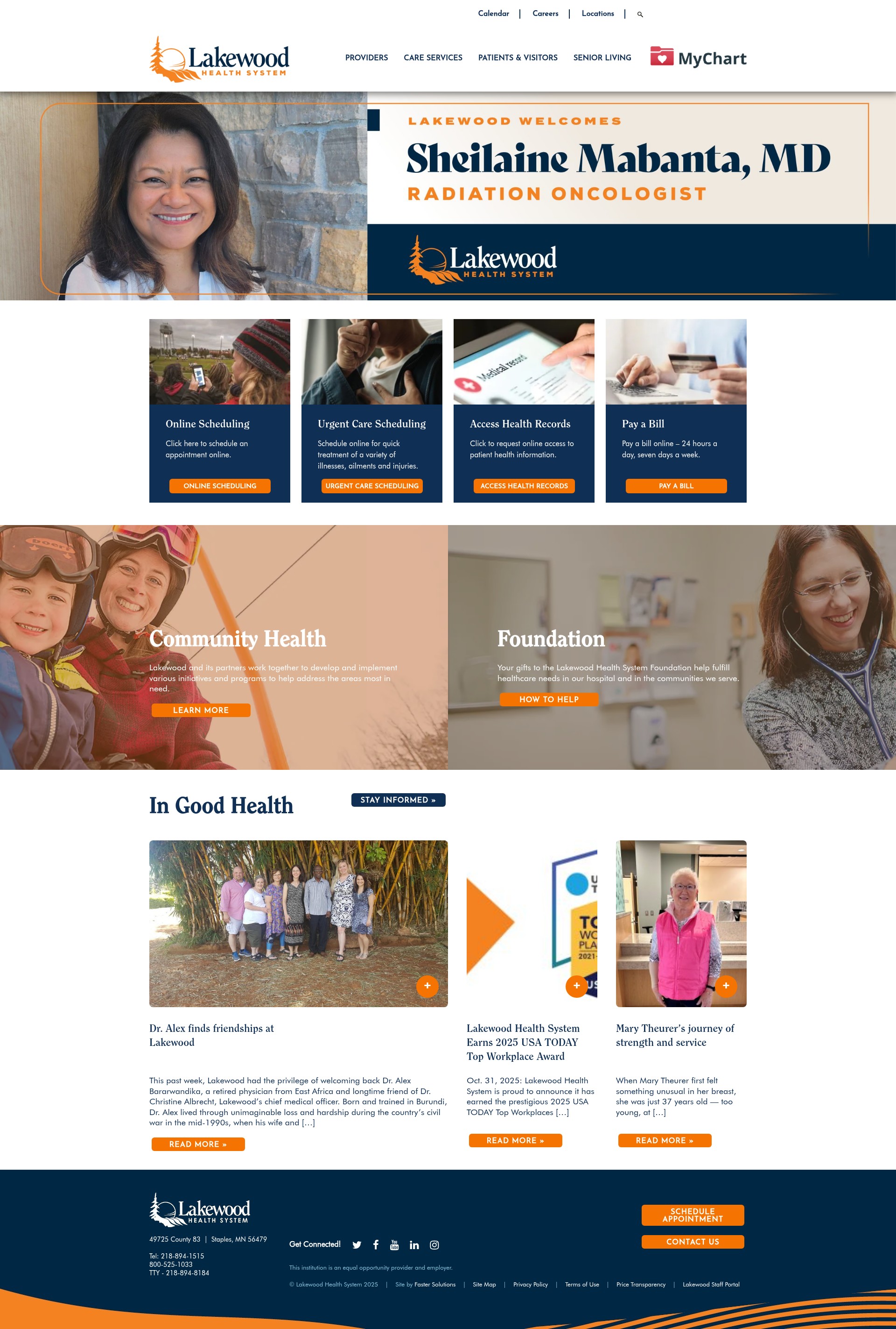 Screenshot of www.lakewoodhealthsystem.com
