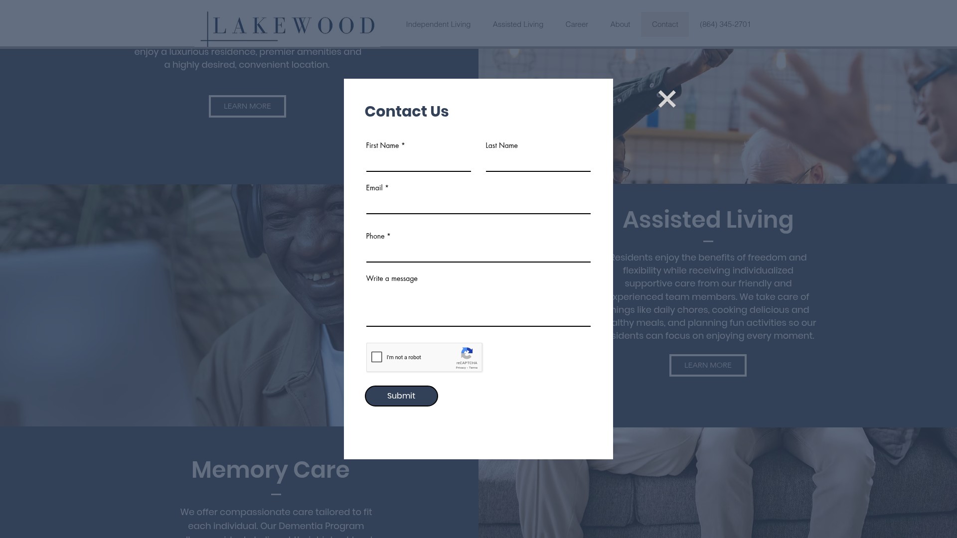 Screenshot of www.lakewoodseniorlivingsc.com