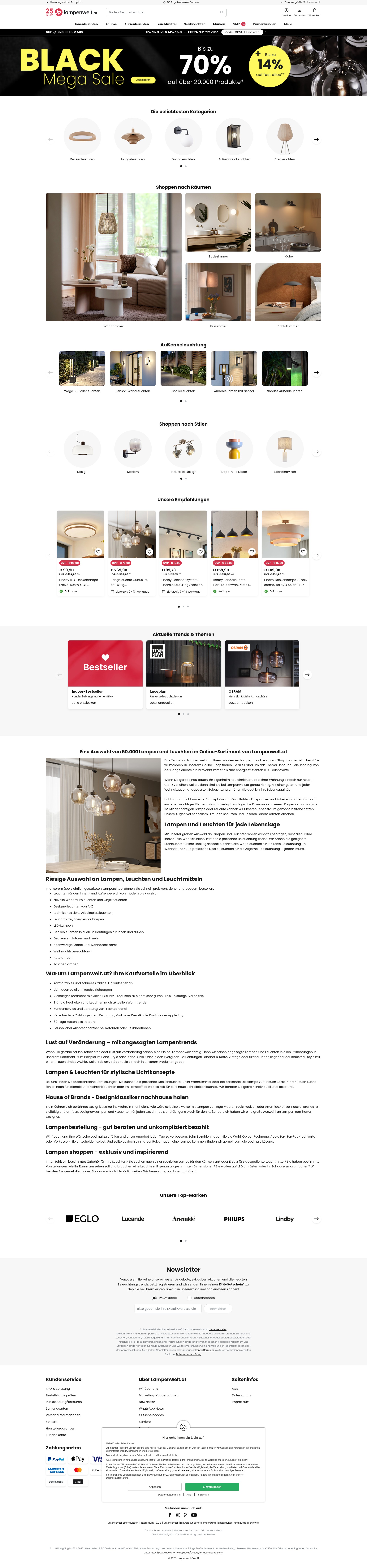 Screenshot of www.lampenwelt.at