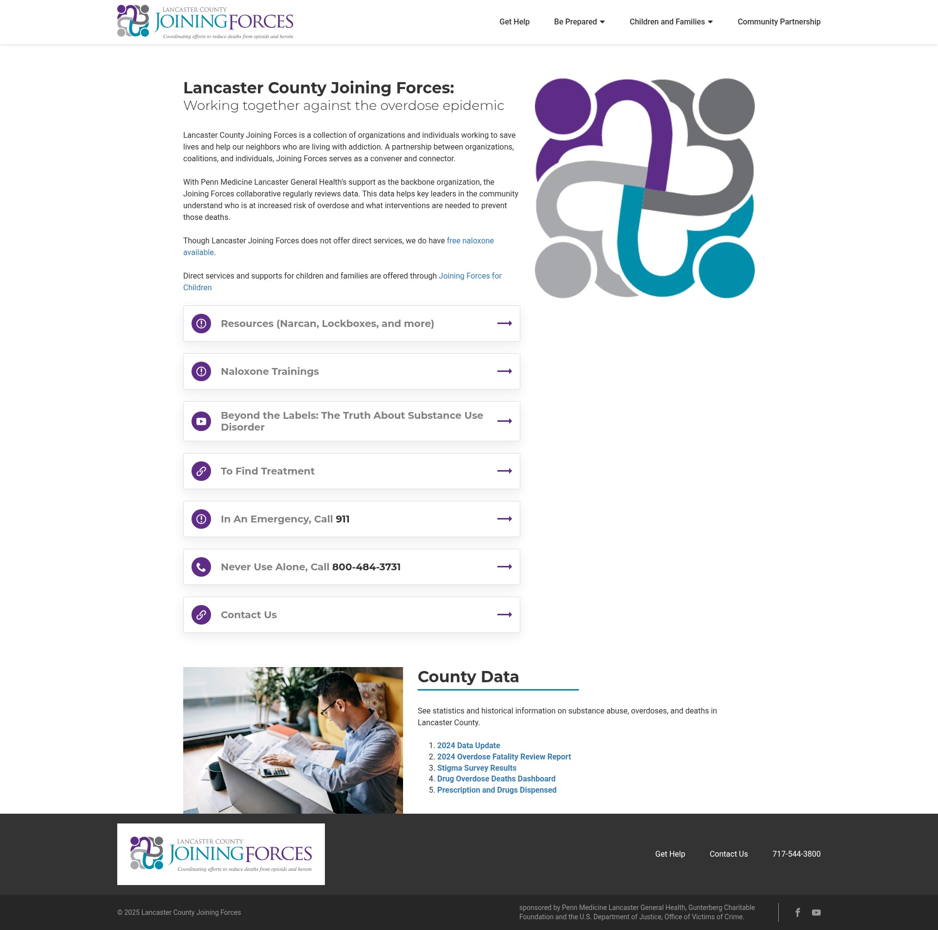 Screenshot of www.lancasterjoiningforces.org