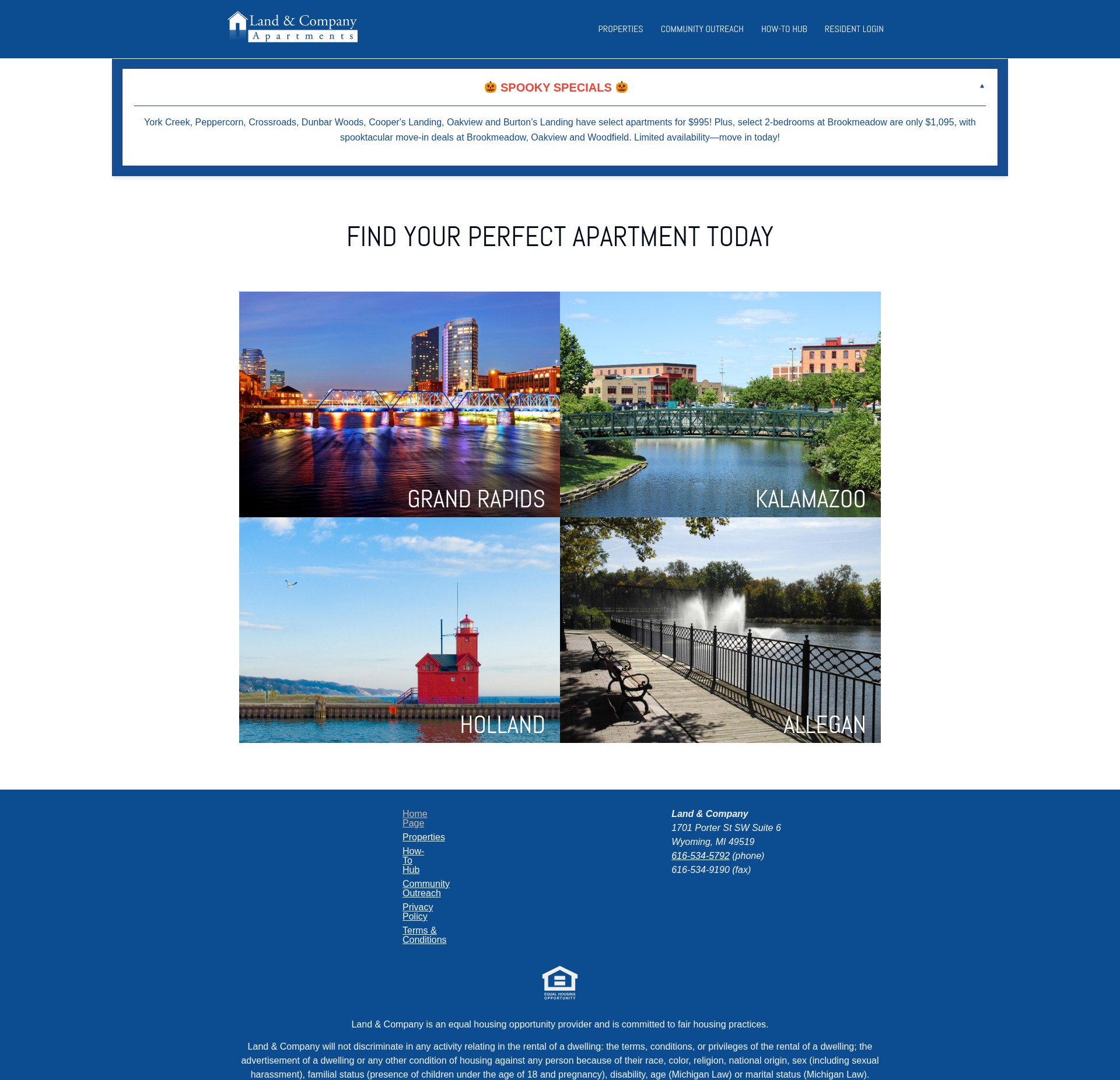 Screenshot of www.landcoapartments.com