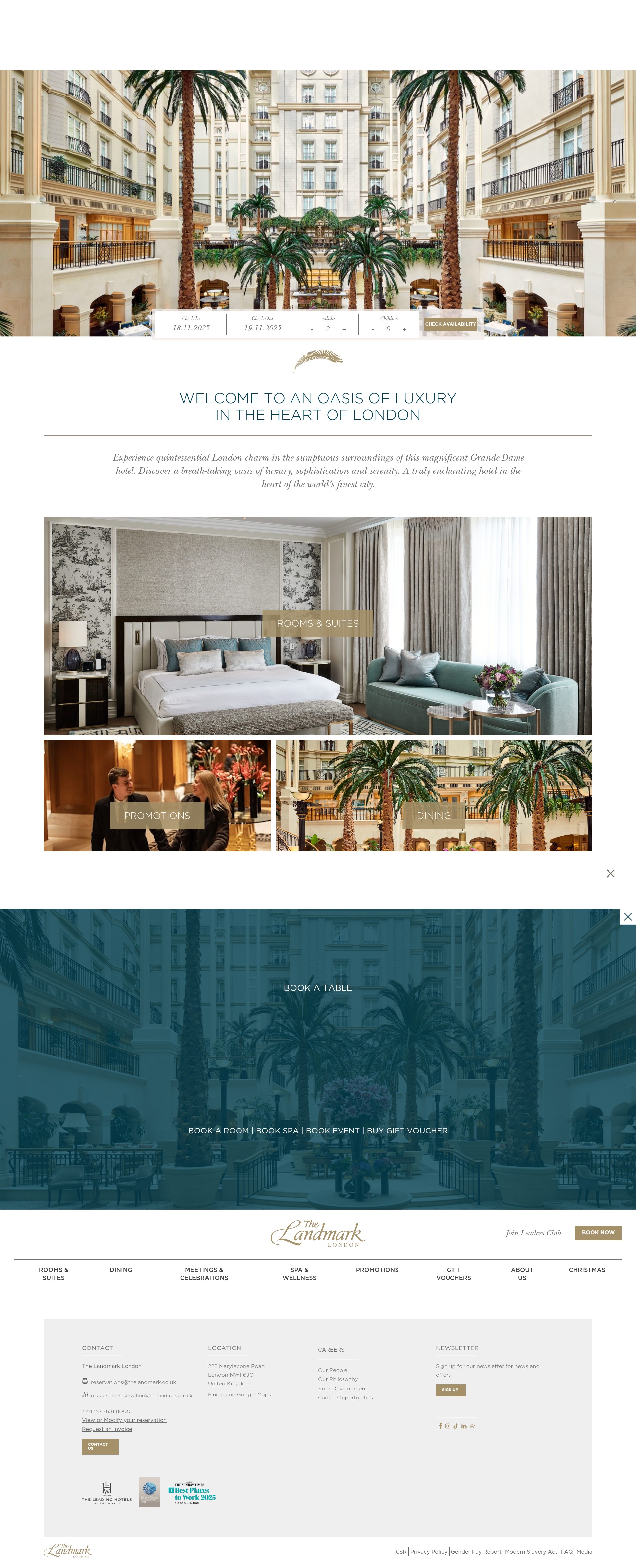 Screenshot of www.landmarklondon.co.uk