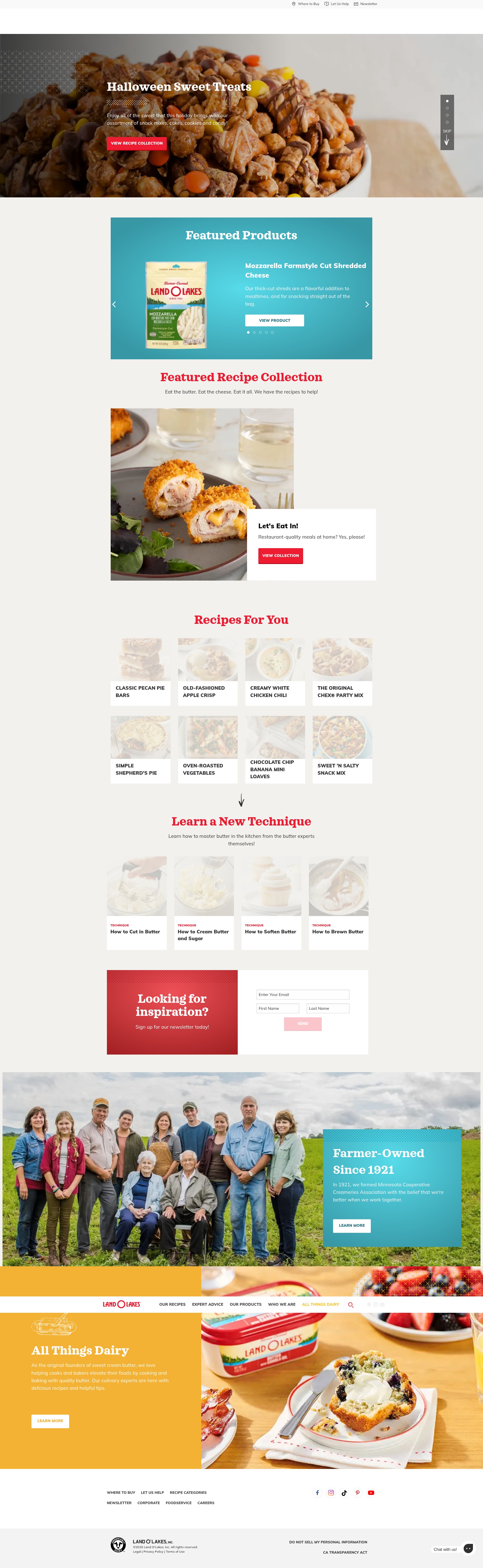Screenshot of www.landolakes.com