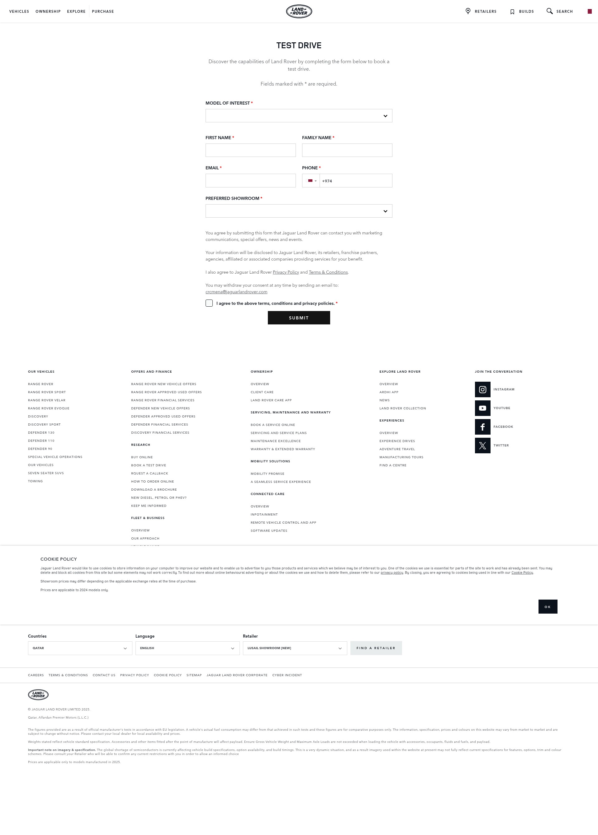 Screenshot of www.landrover-qatar.com