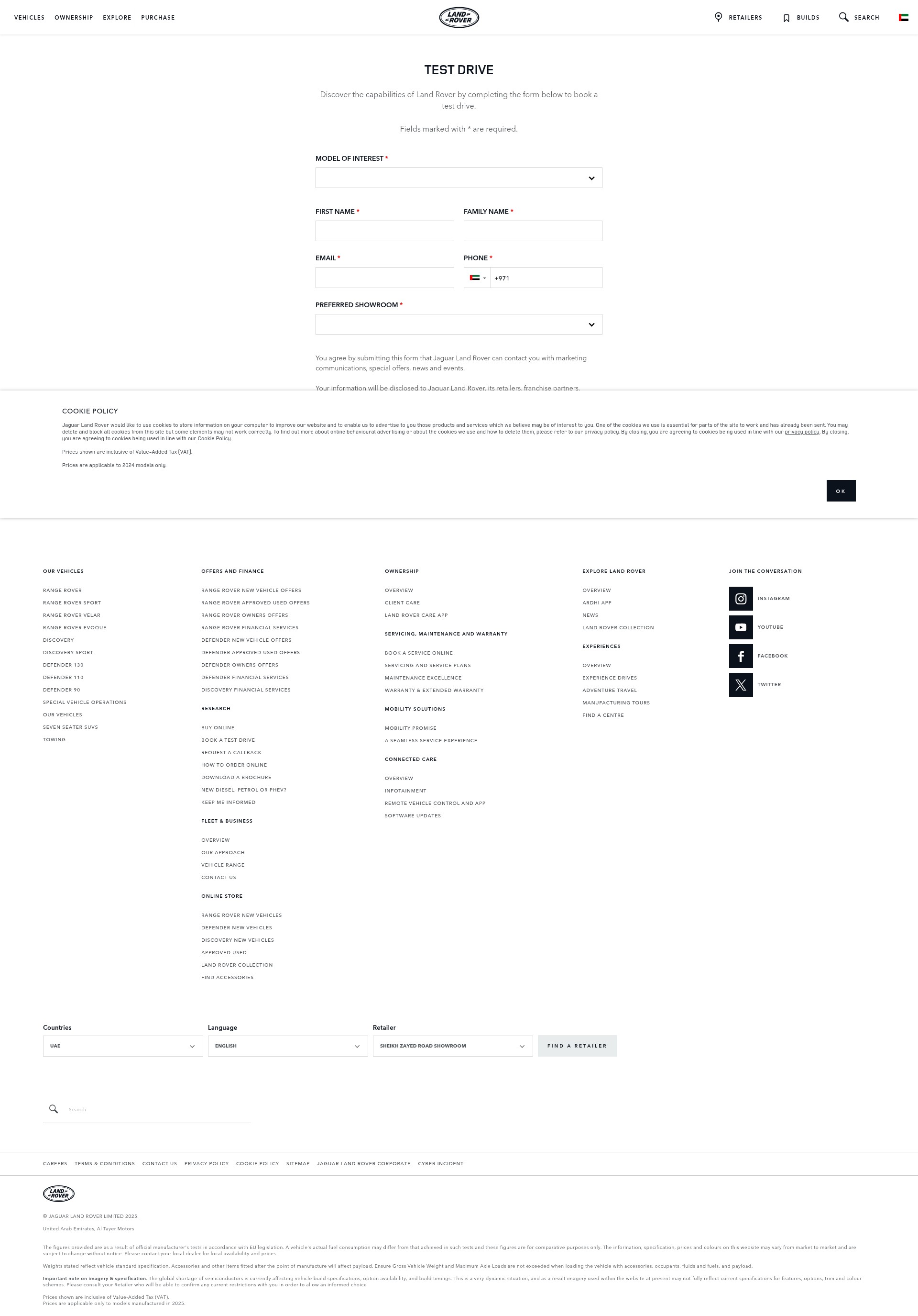Screenshot of www.landrover-uae.com