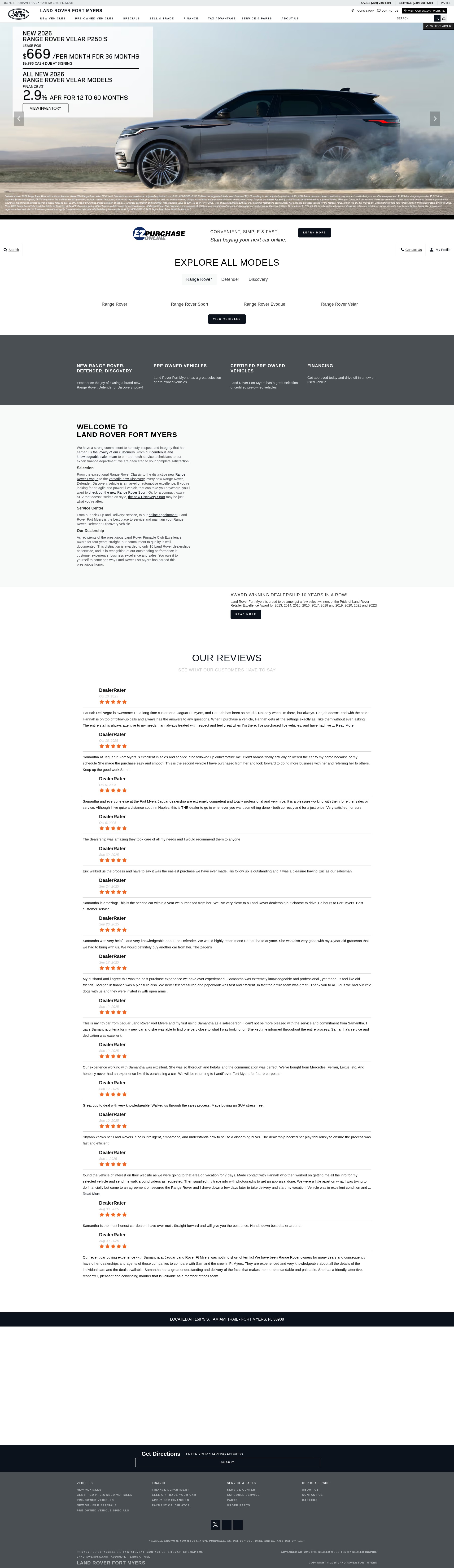 Screenshot of www.landroverftmyers.com