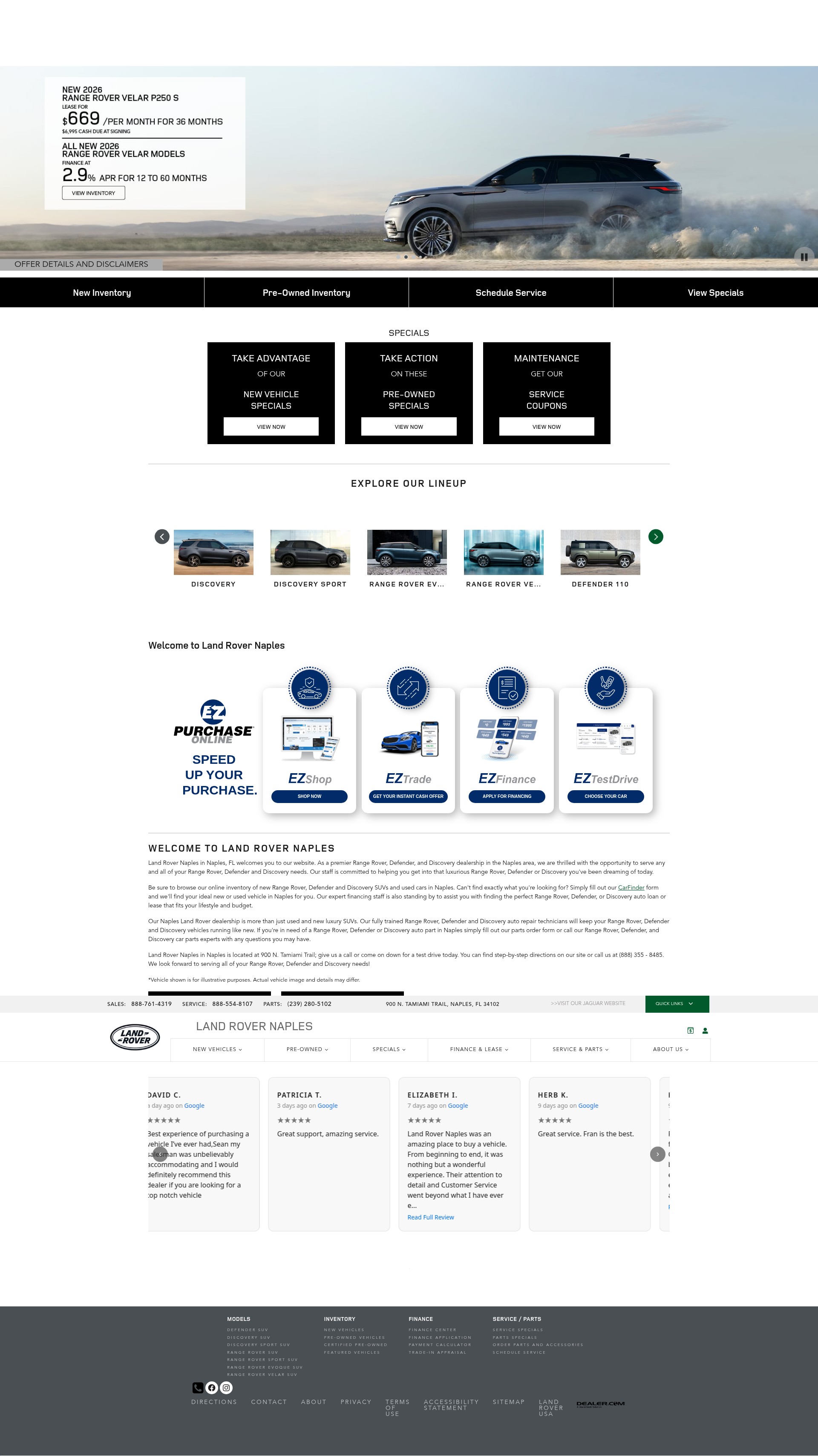 Screenshot of www.landrovernaples.com