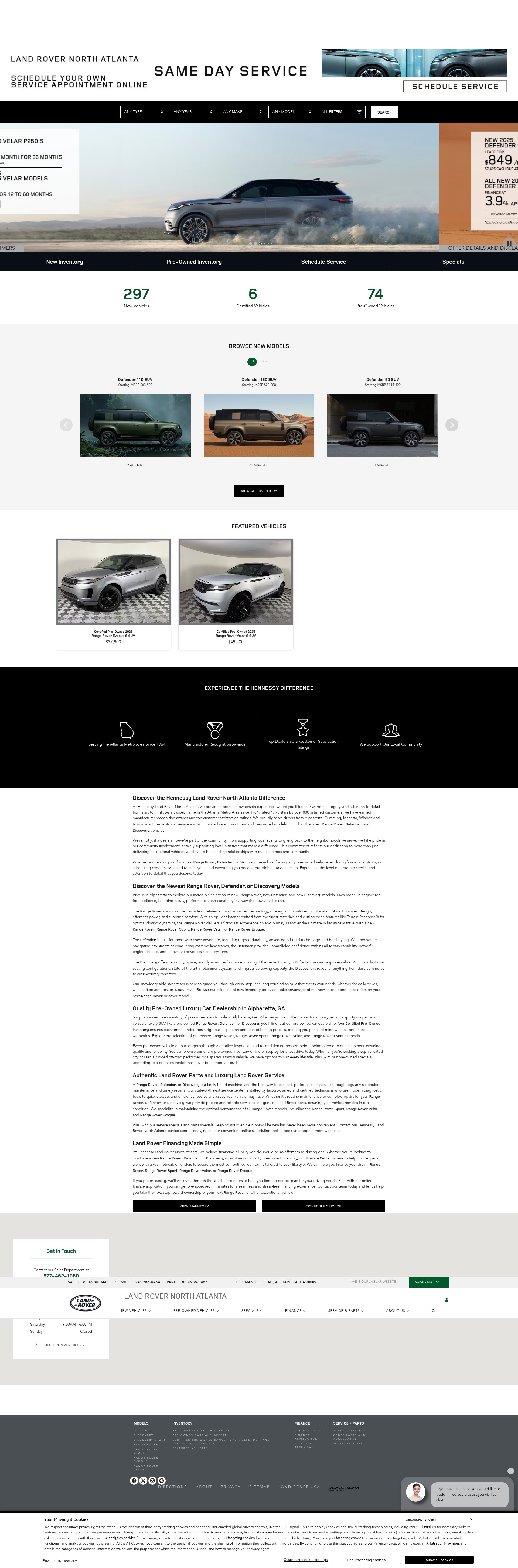 Screenshot of www.landrovernorthatlanta.com