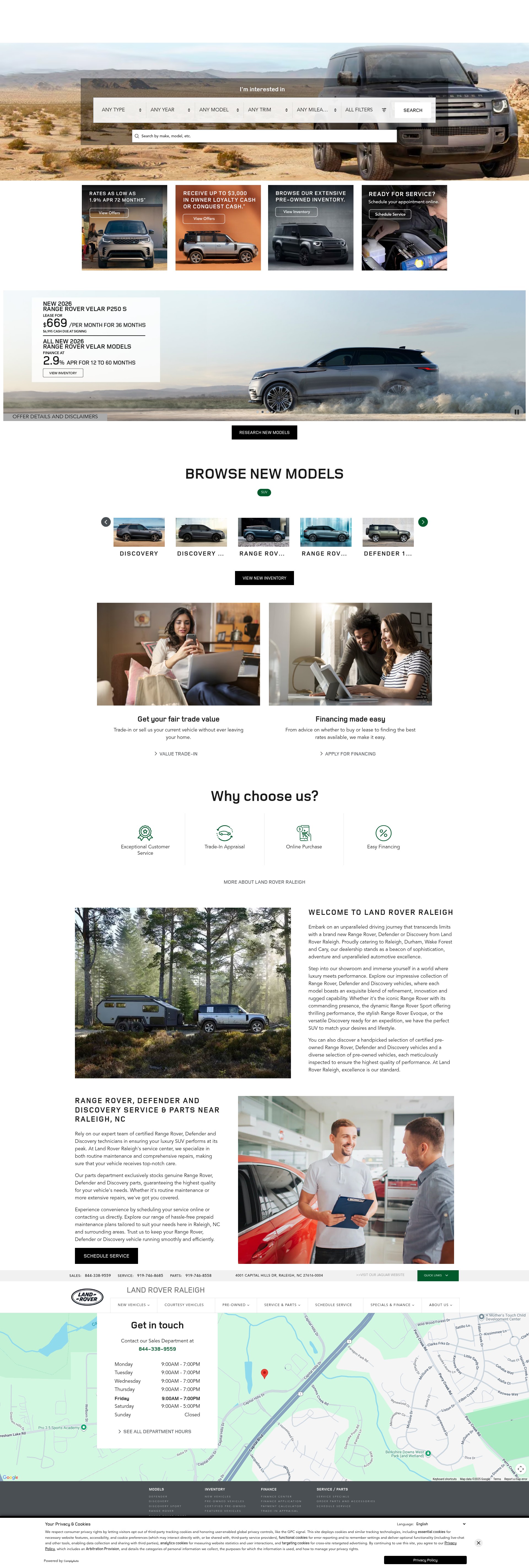 Screenshot of www.landroverraleigh.com