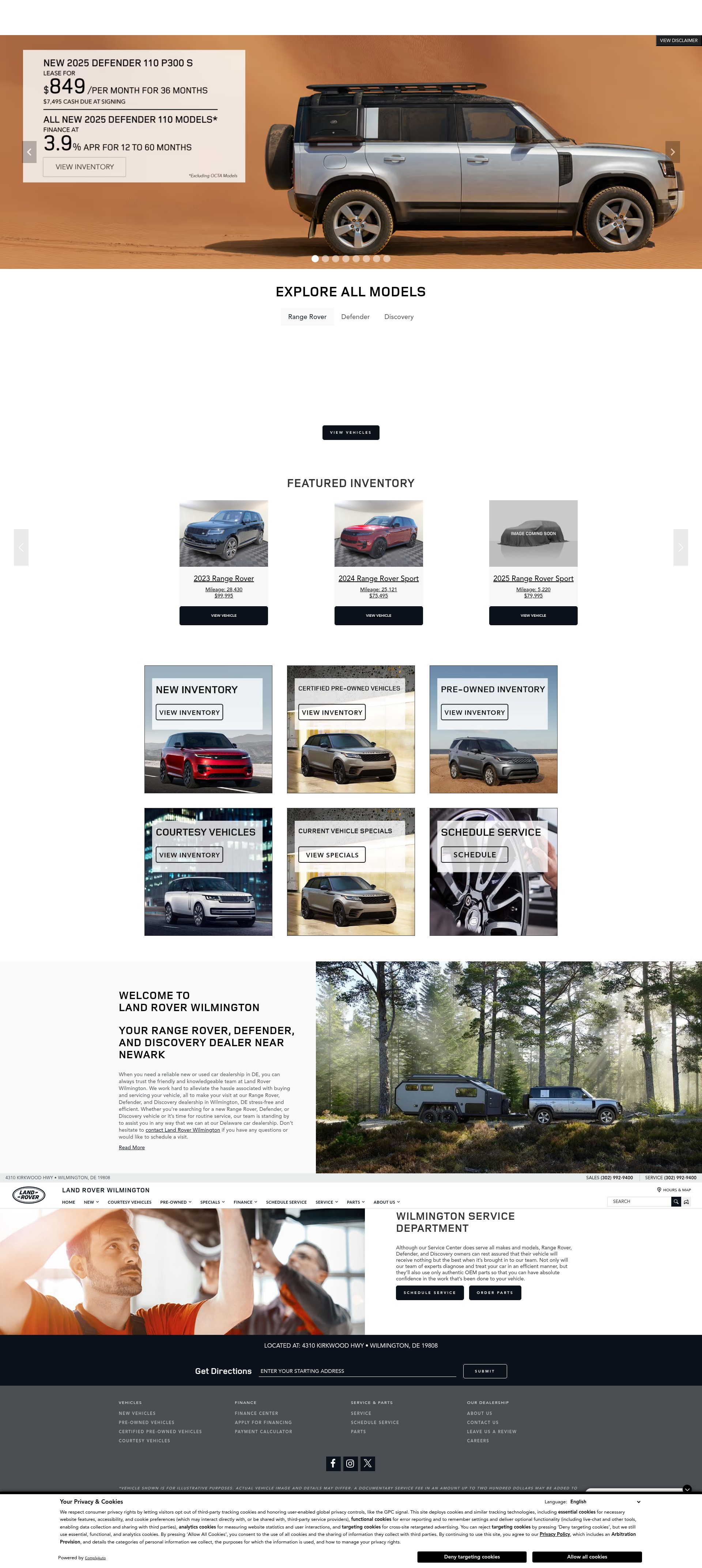 Screenshot of www.landroverwilmington.com