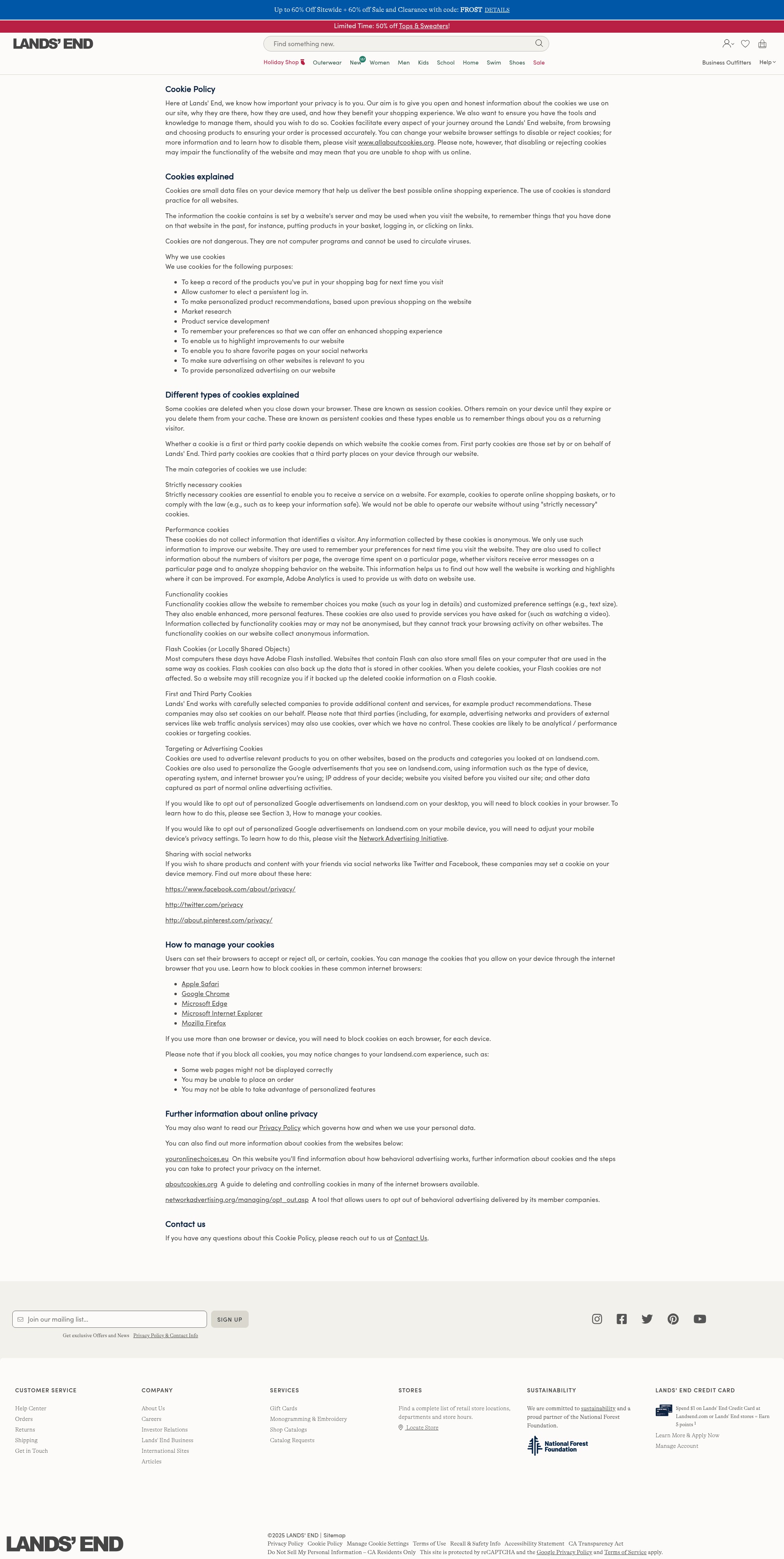 Screenshot of www.landsend.com