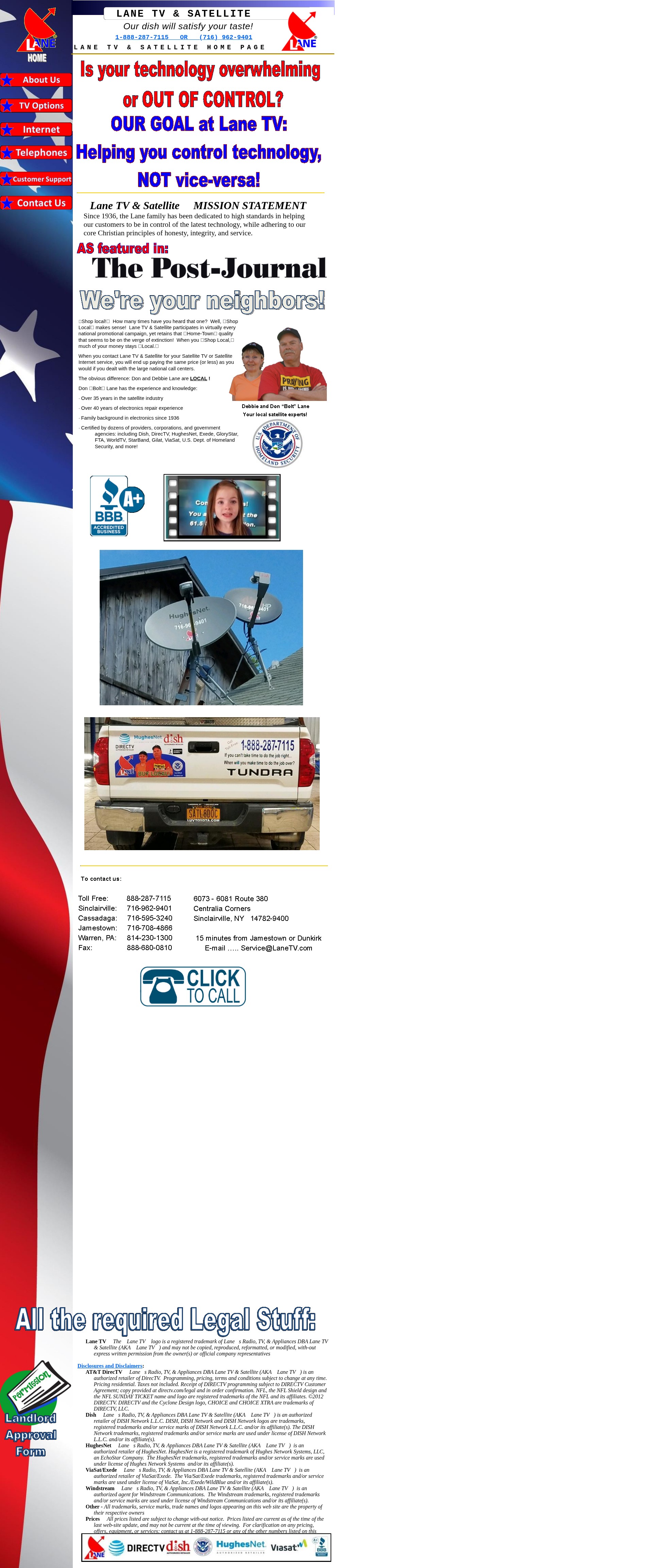 Screenshot of www.lanetv.com