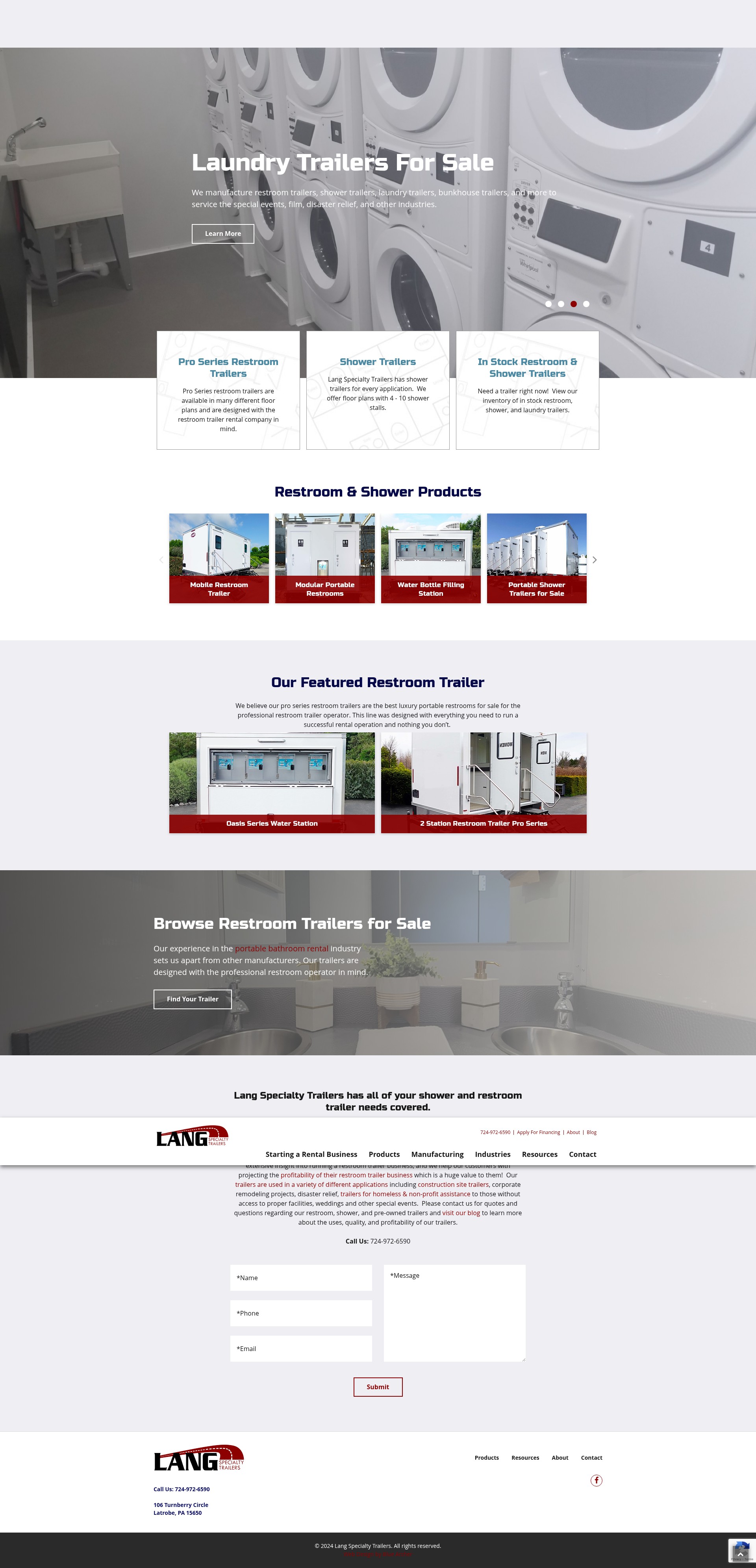 Screenshot of www.langrestroomtrailers.com