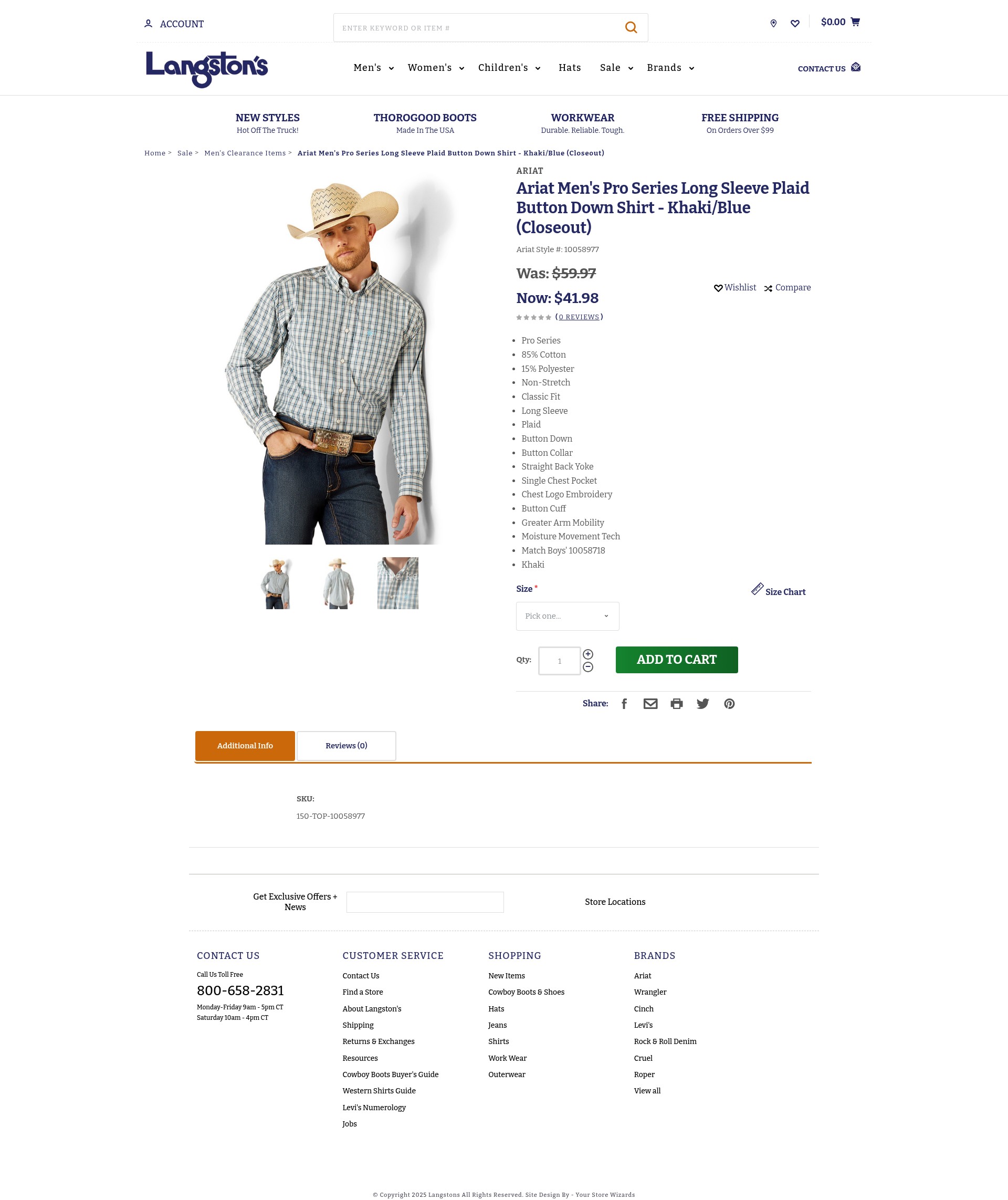 Screenshot of www.langstons.com
