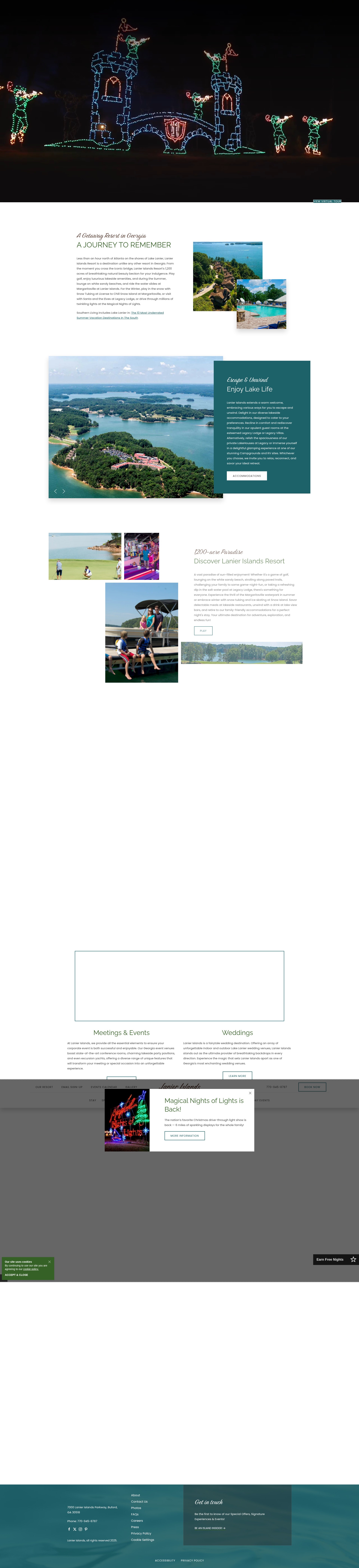 Screenshot of www.lanierislands.com