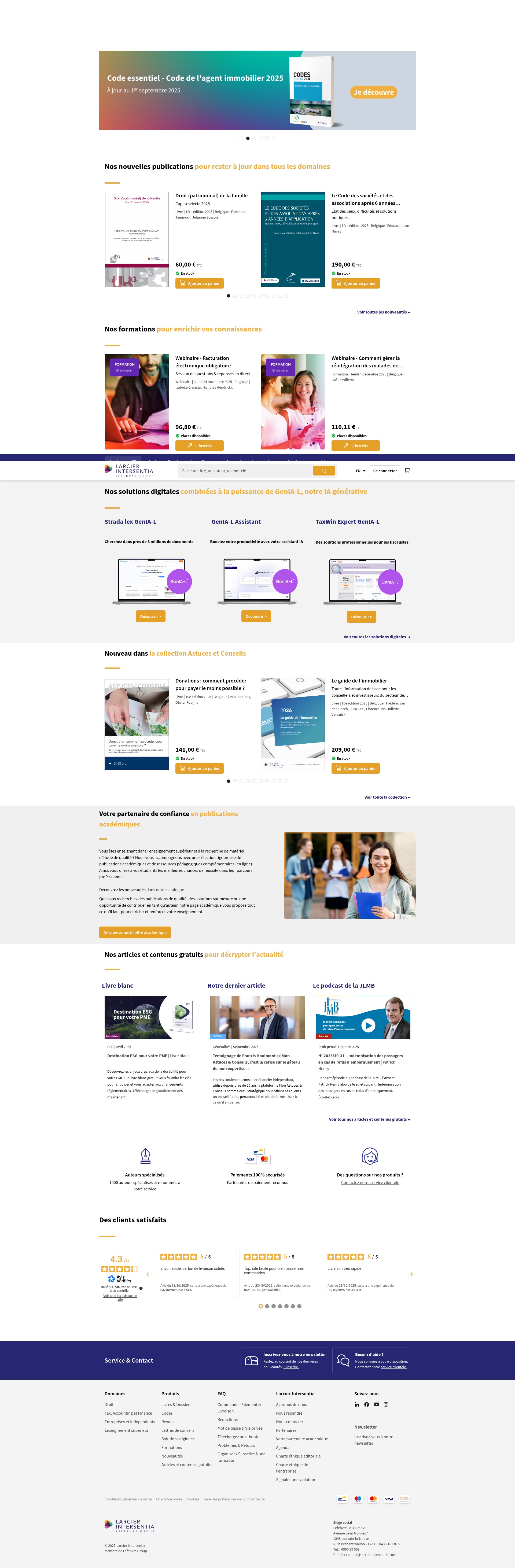 Screenshot of www.larcier-intersentia.com