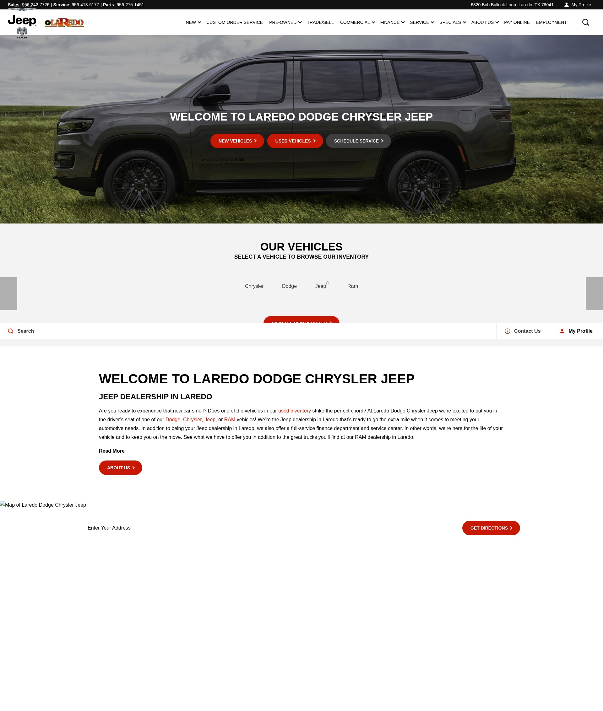 Screenshot of www.laredochryslerdodgejeep.com